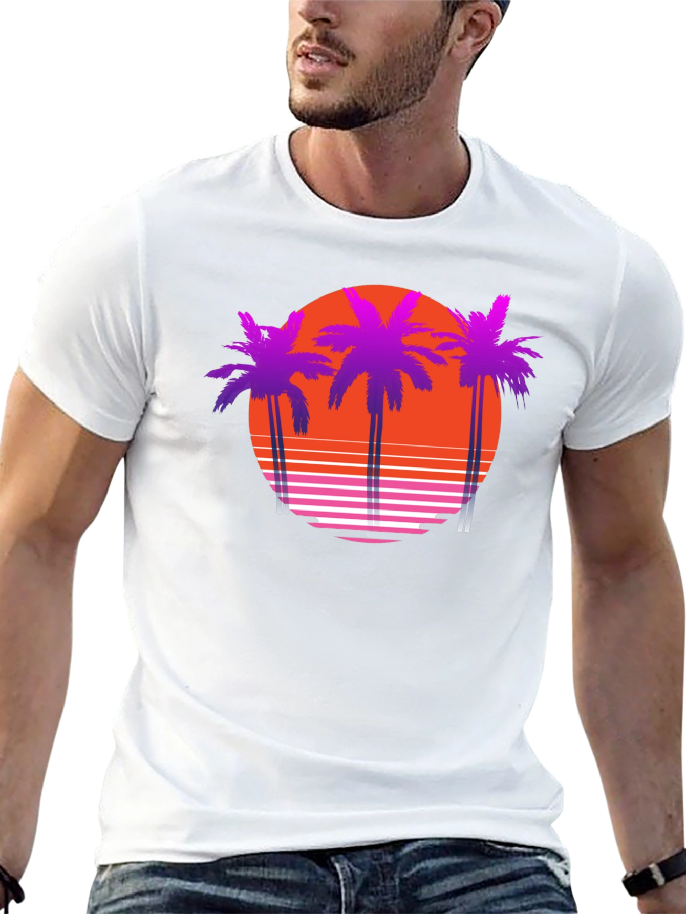 Retro Sunset Palm Tree T-Shirt