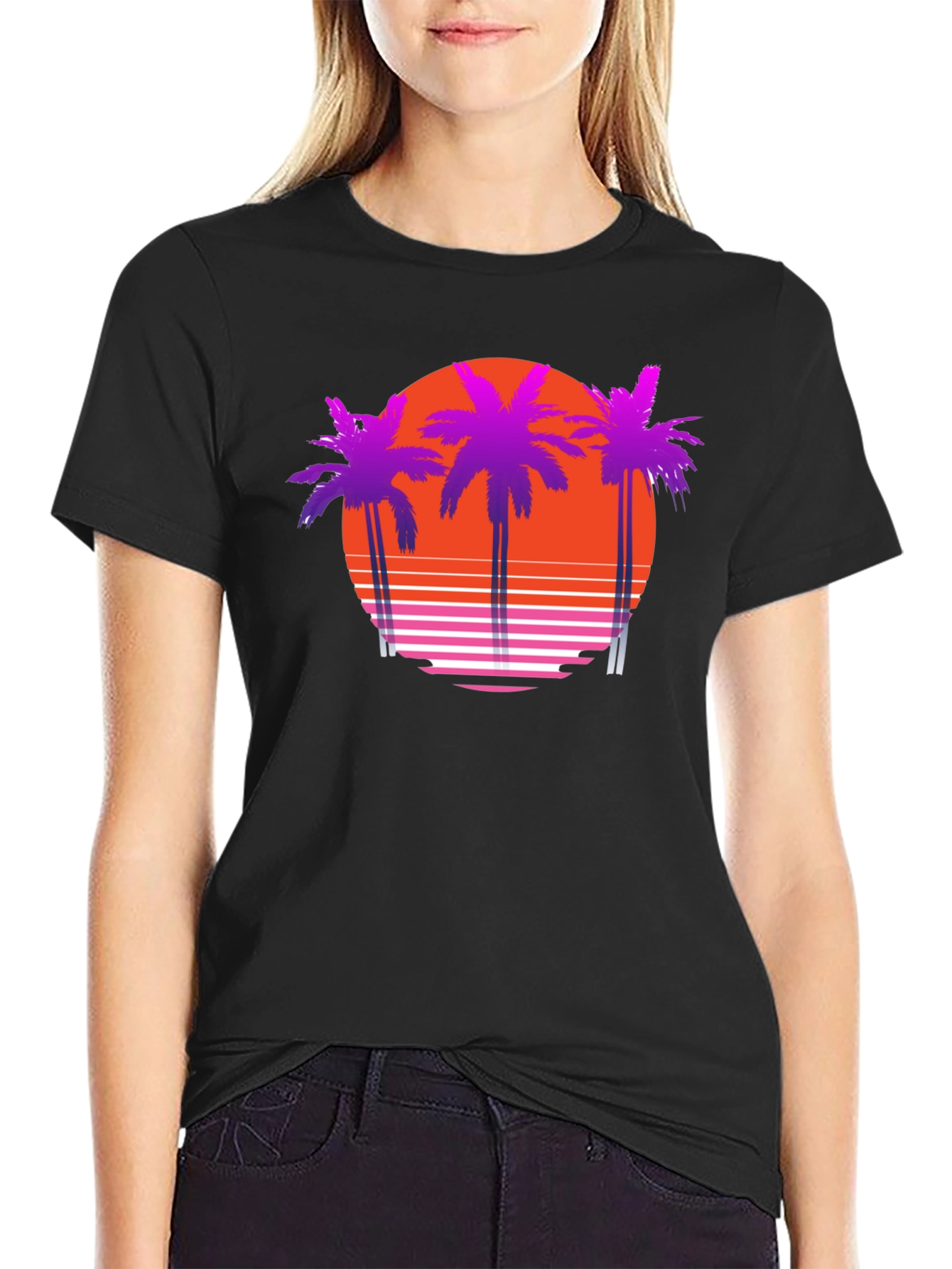 Retro Sunset Palm Tree T-Shirt