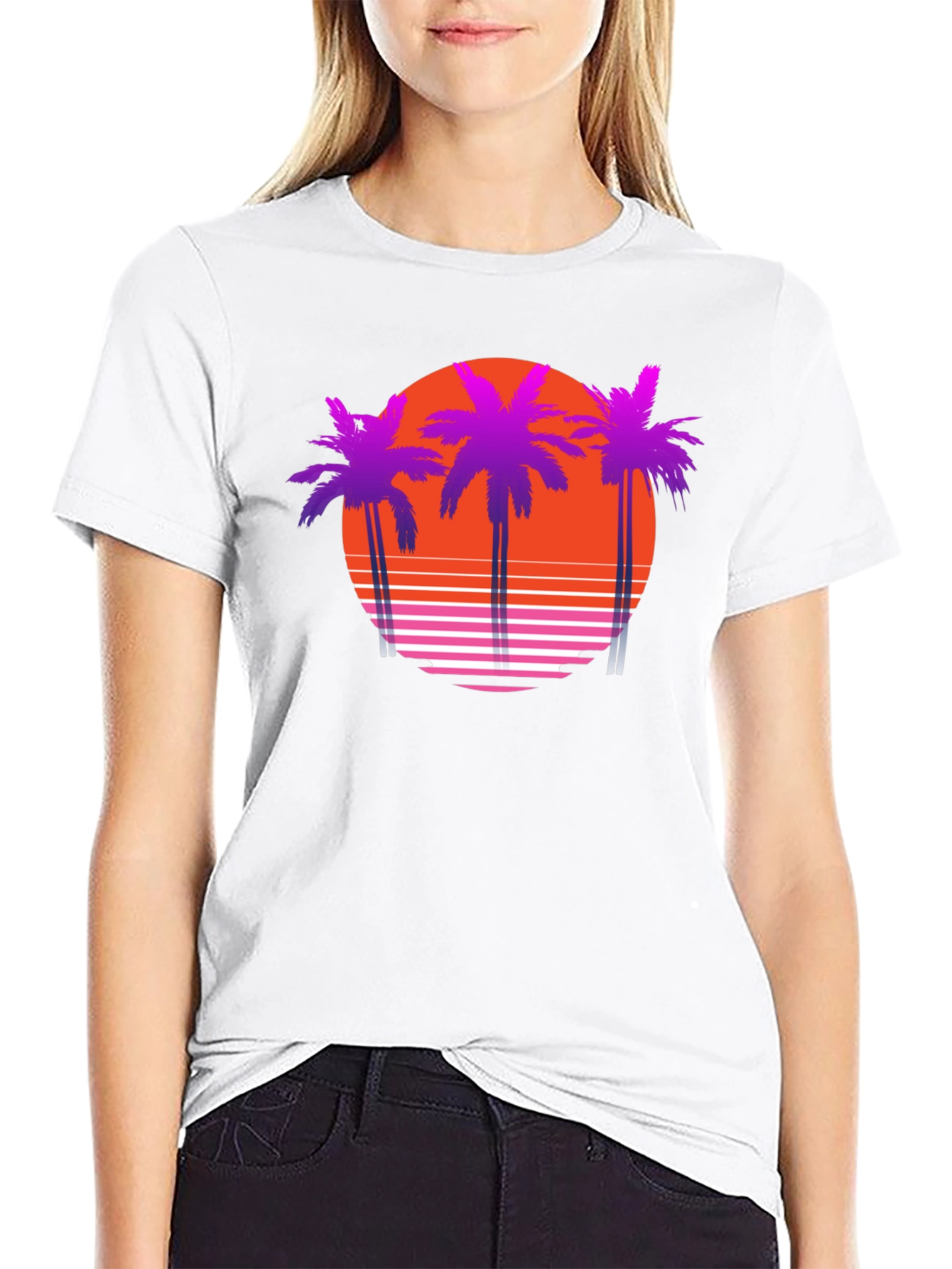 Retro Sunset Palm Tree T-Shirt