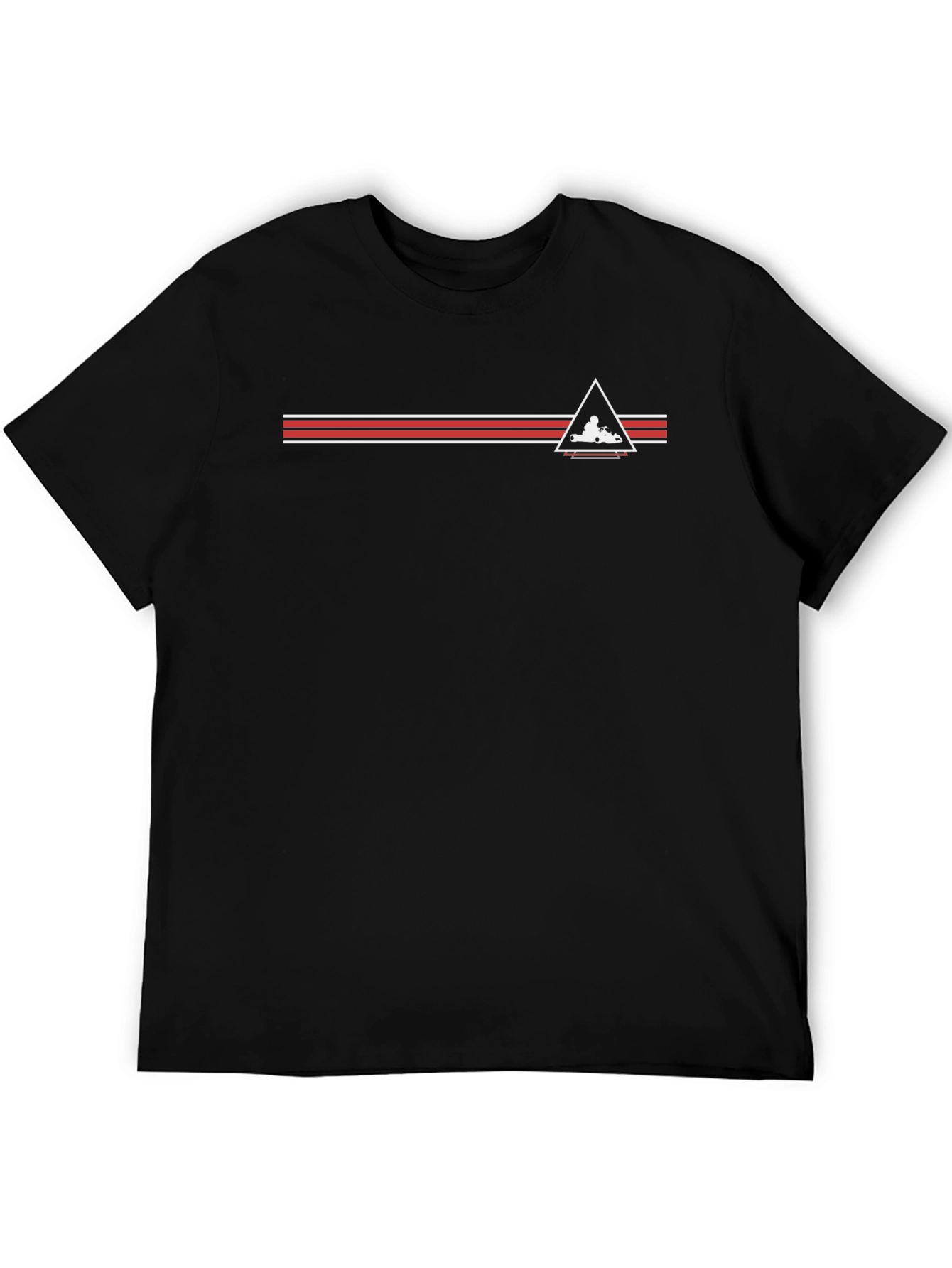 Mens Black Kart Racing Graphic Tee