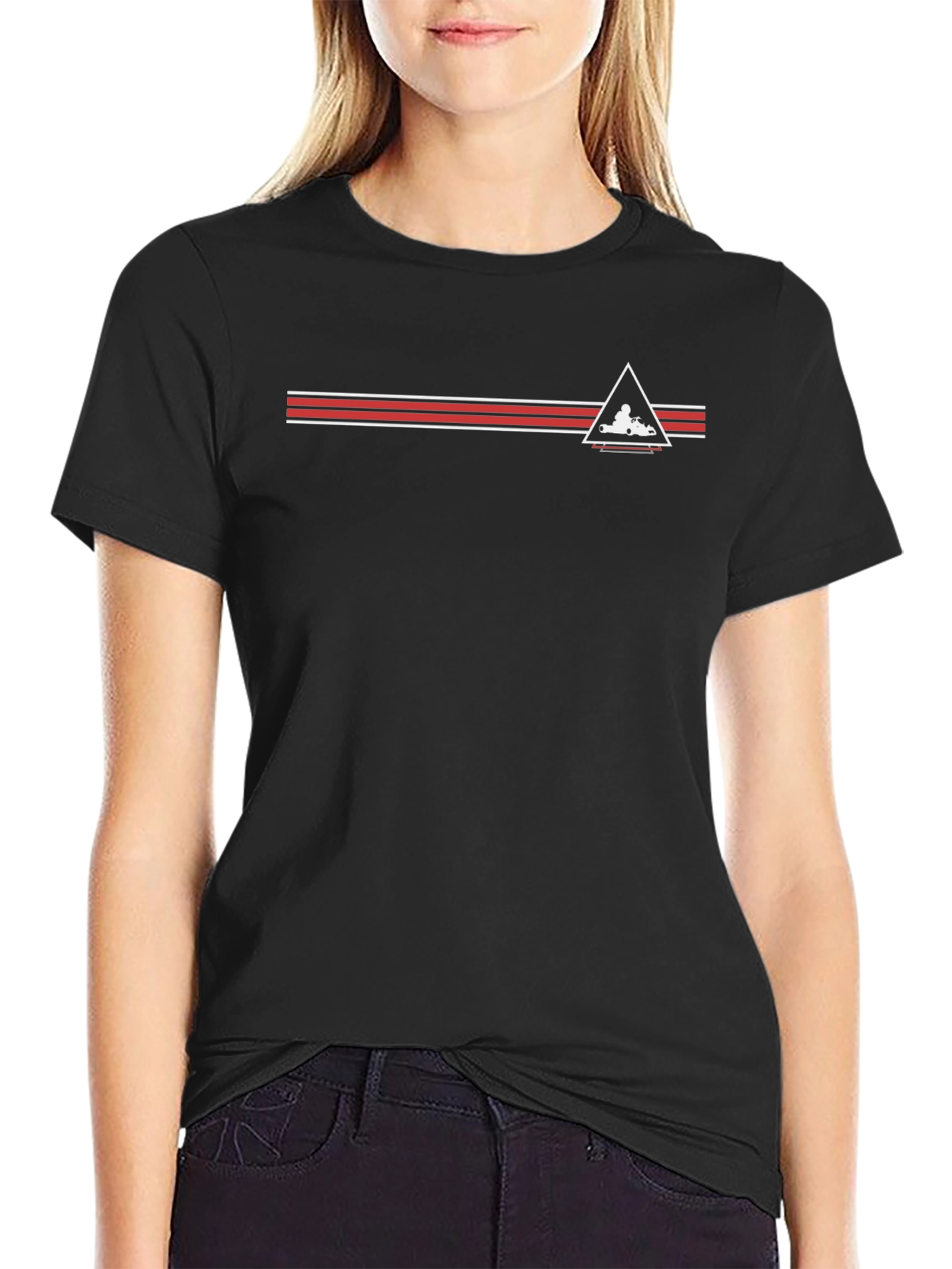 Mens Black Kart Racing Graphic Tee