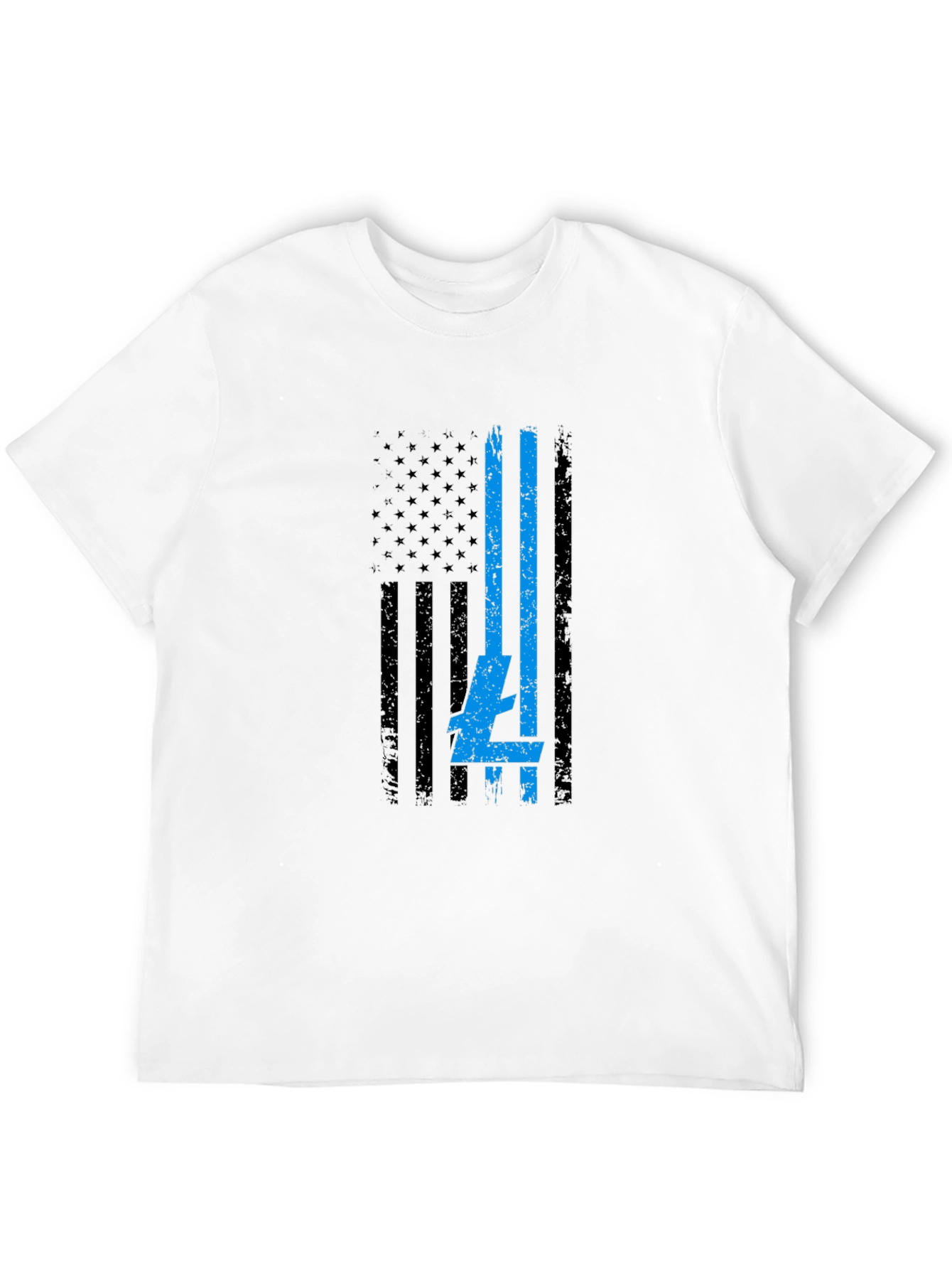 USA Flag Blue Line T-Shirt - Patriotic Support