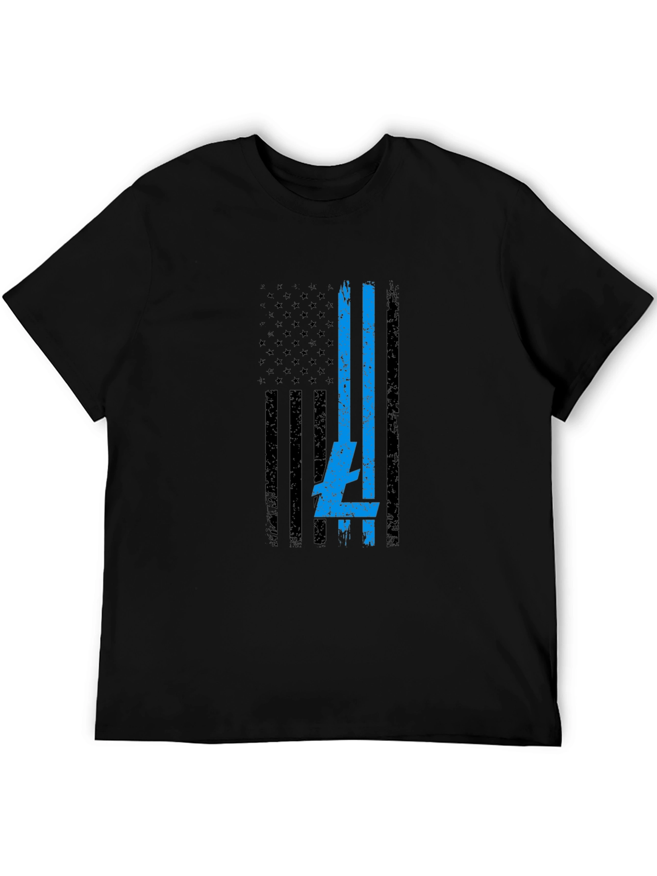 USA Flag Blue Line T-Shirt - Patriotic Support