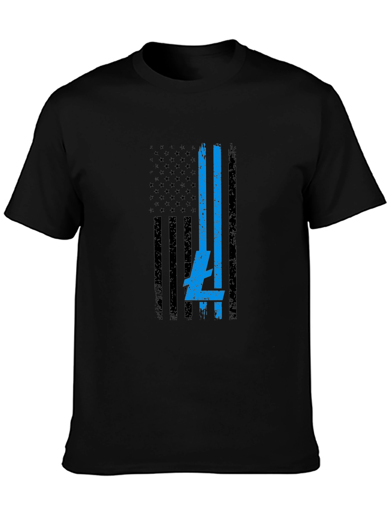 USA Flag Blue Line T-Shirt - Patriotic Support