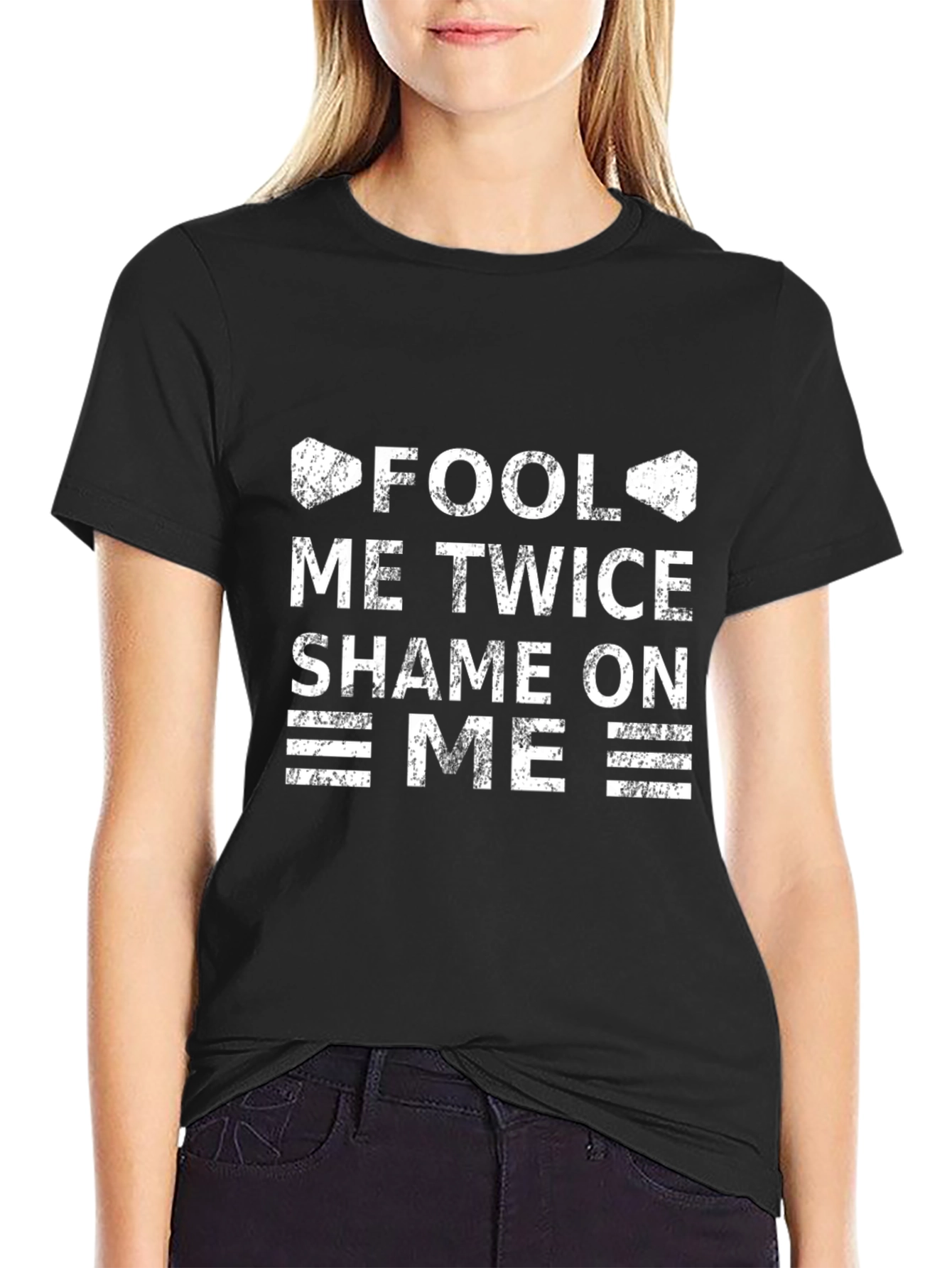 Fool Me Twice Graphic T-Shirt - Black Cotton Tee