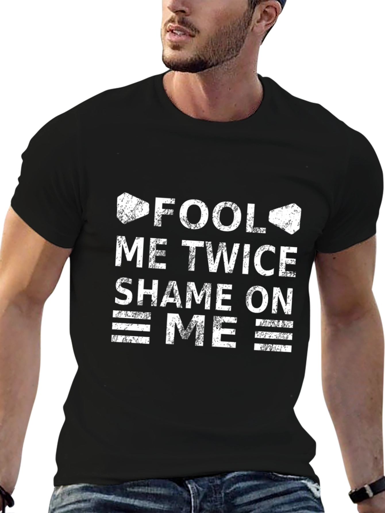 Fool Me Twice Graphic T-Shirt - Black Cotton Tee
