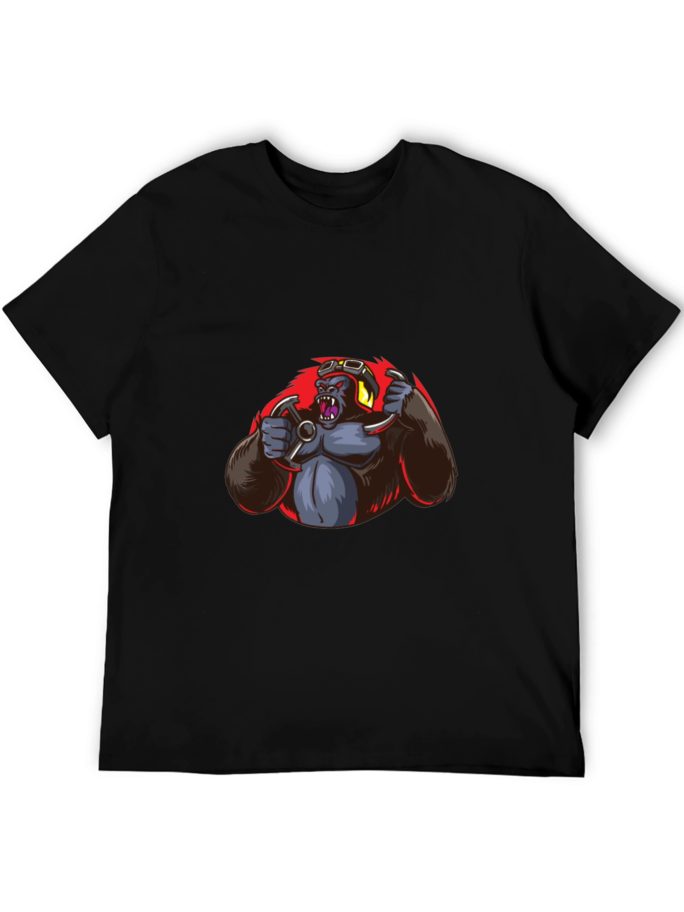 Biker Gorilla Graphic Tee - Black