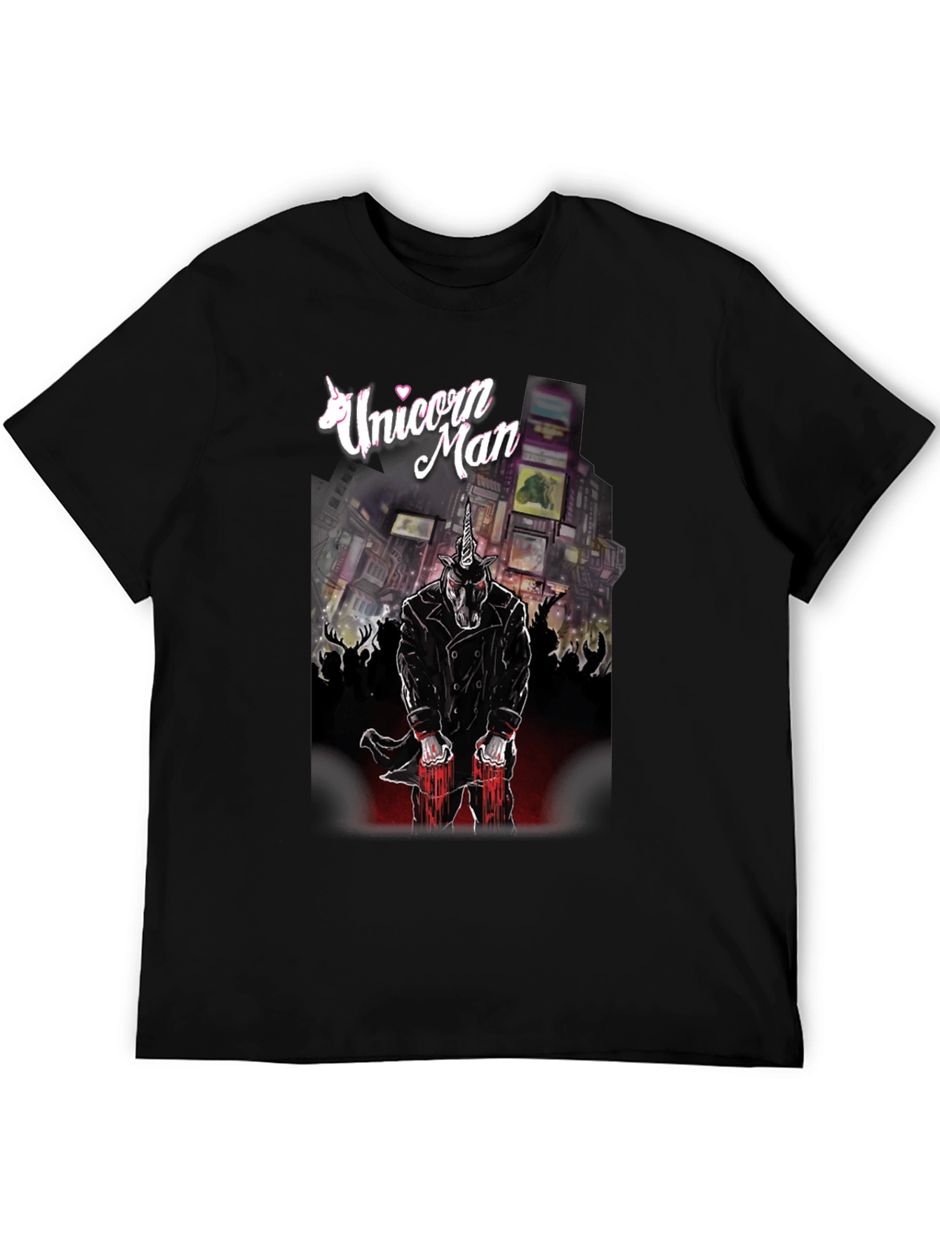 Unicorn Man Graphic T-Shirt - Black