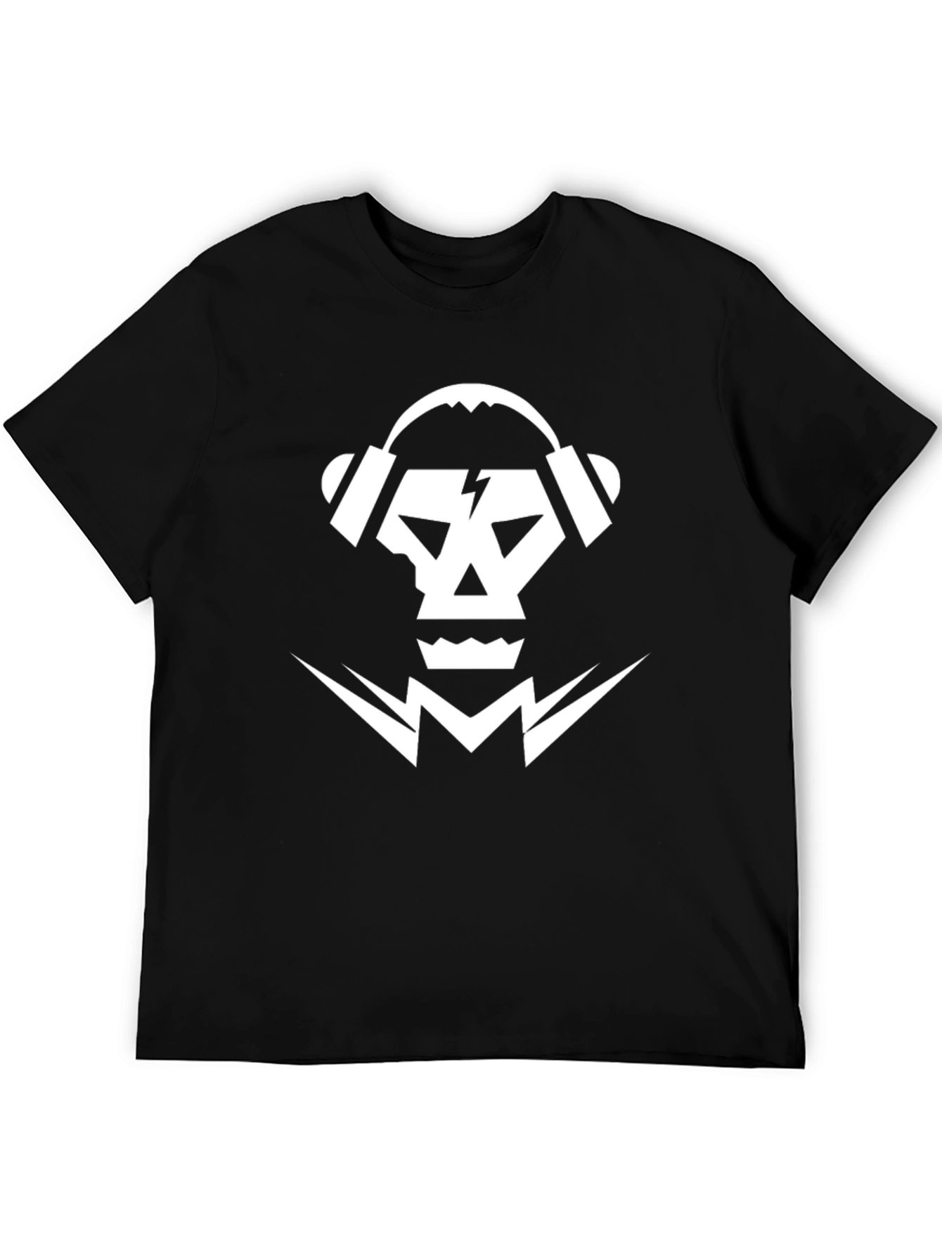 Skull DJ Graphic Tee - Black Cotton T-Shirt