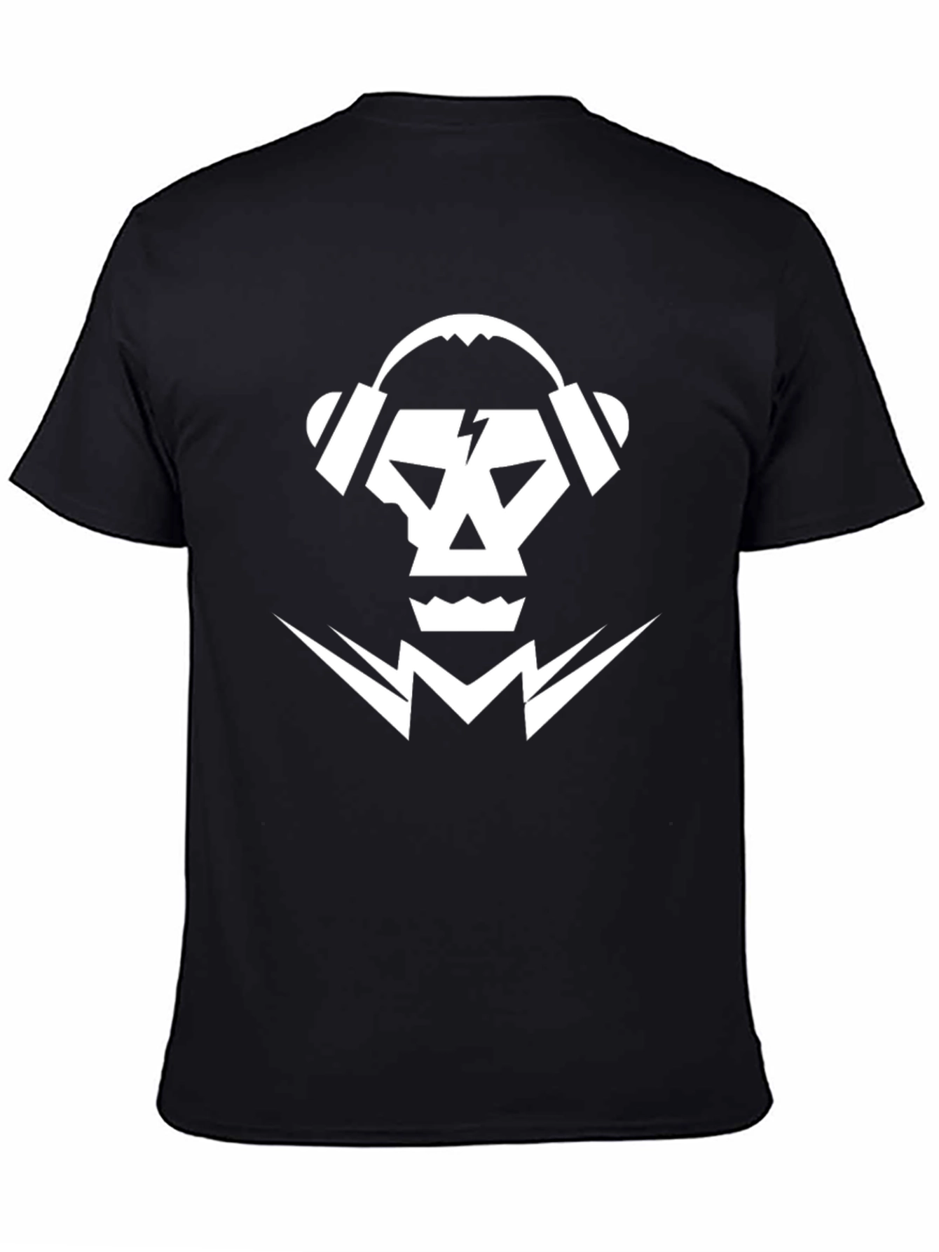 Skull DJ Graphic Tee - Black Cotton T-Shirt