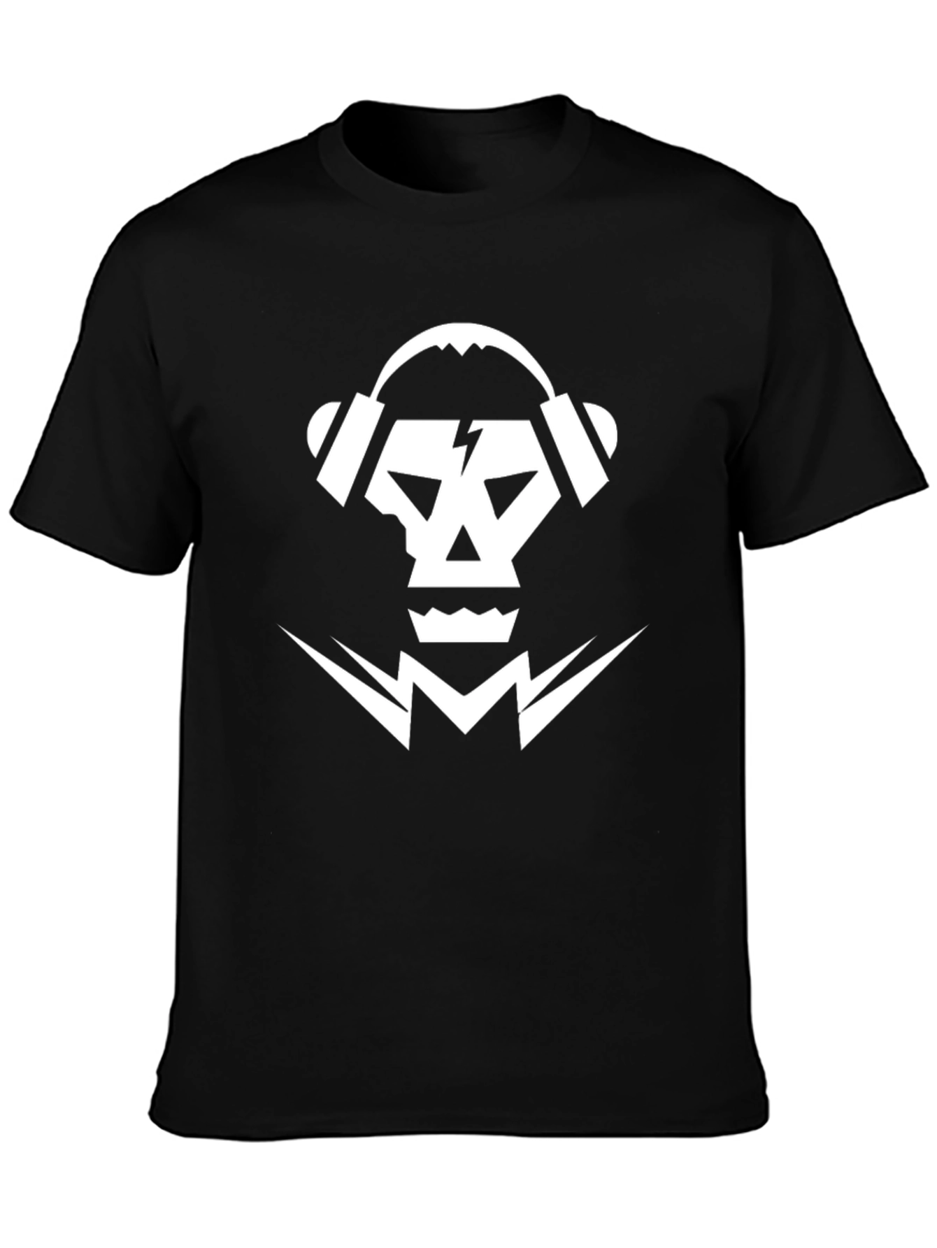 Skull DJ Graphic Tee - Black Cotton T-Shirt