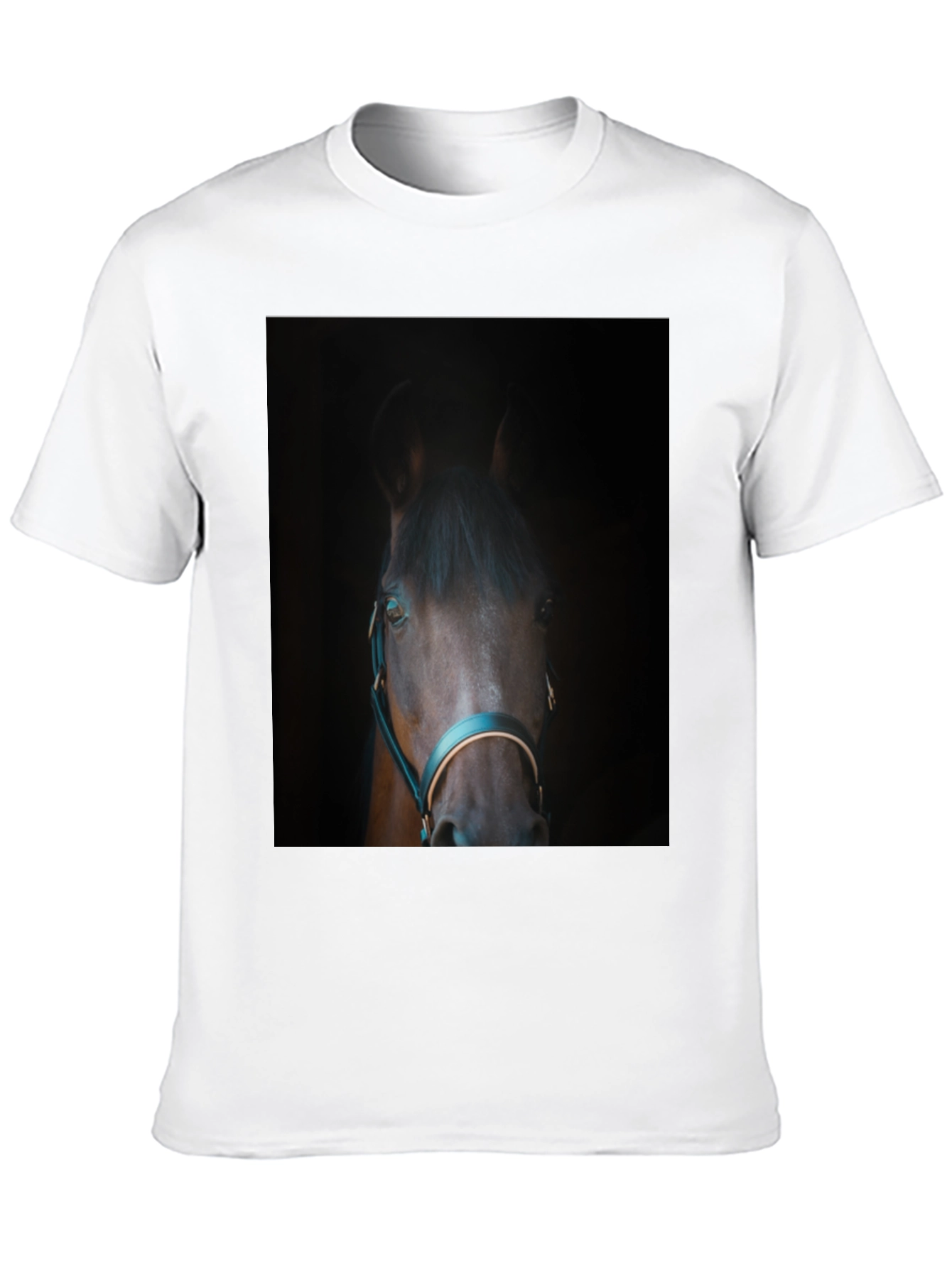 Horse Portrait Black T-Shirt - Equestrian Style