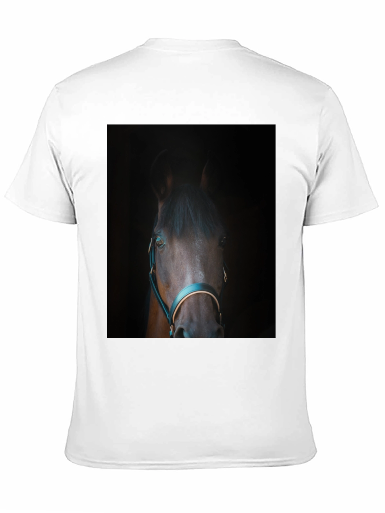 Horse Portrait Black T-Shirt - Equestrian Style