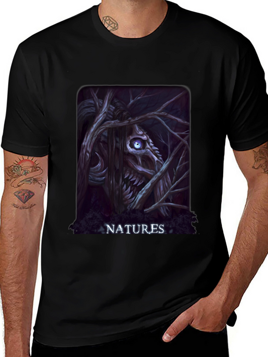 Natures Horror Graphic Tee - Creepy Forest Monster Design