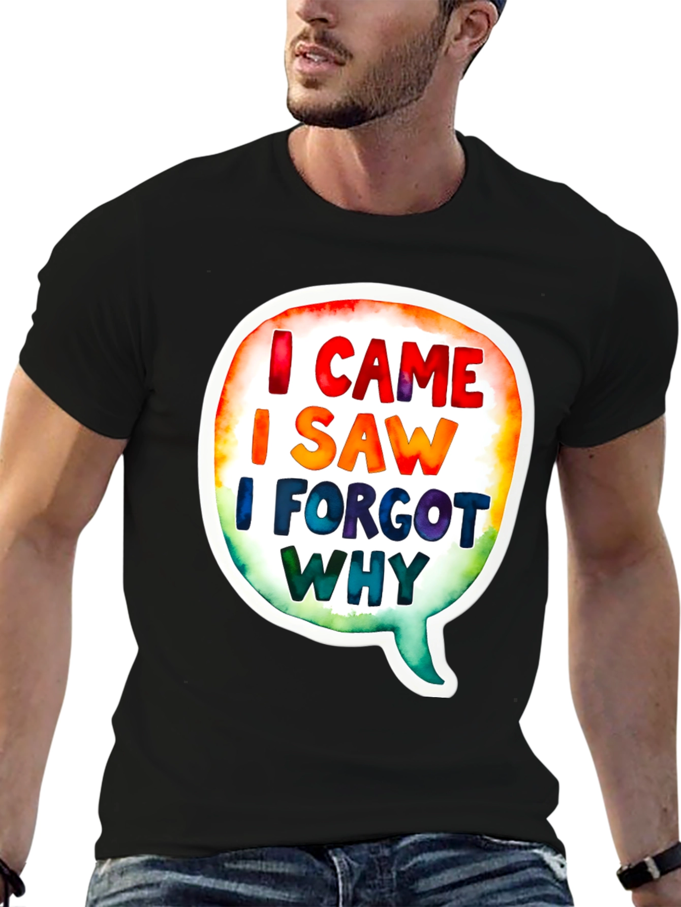 Funny I Came I Saw Mens Black T-Shirt