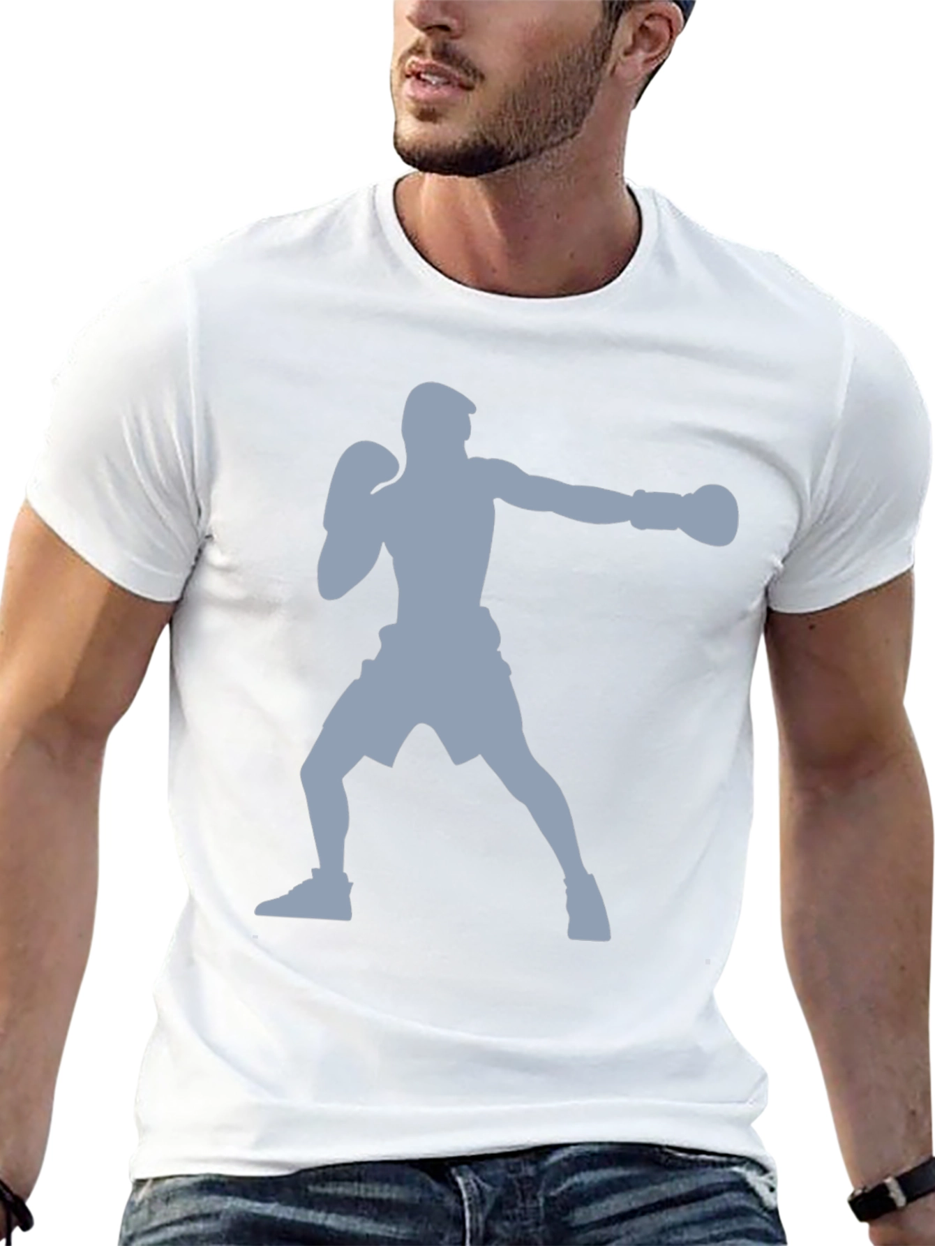 Boxing Silhouette Graphic T-Shirt - Sporty Tee
