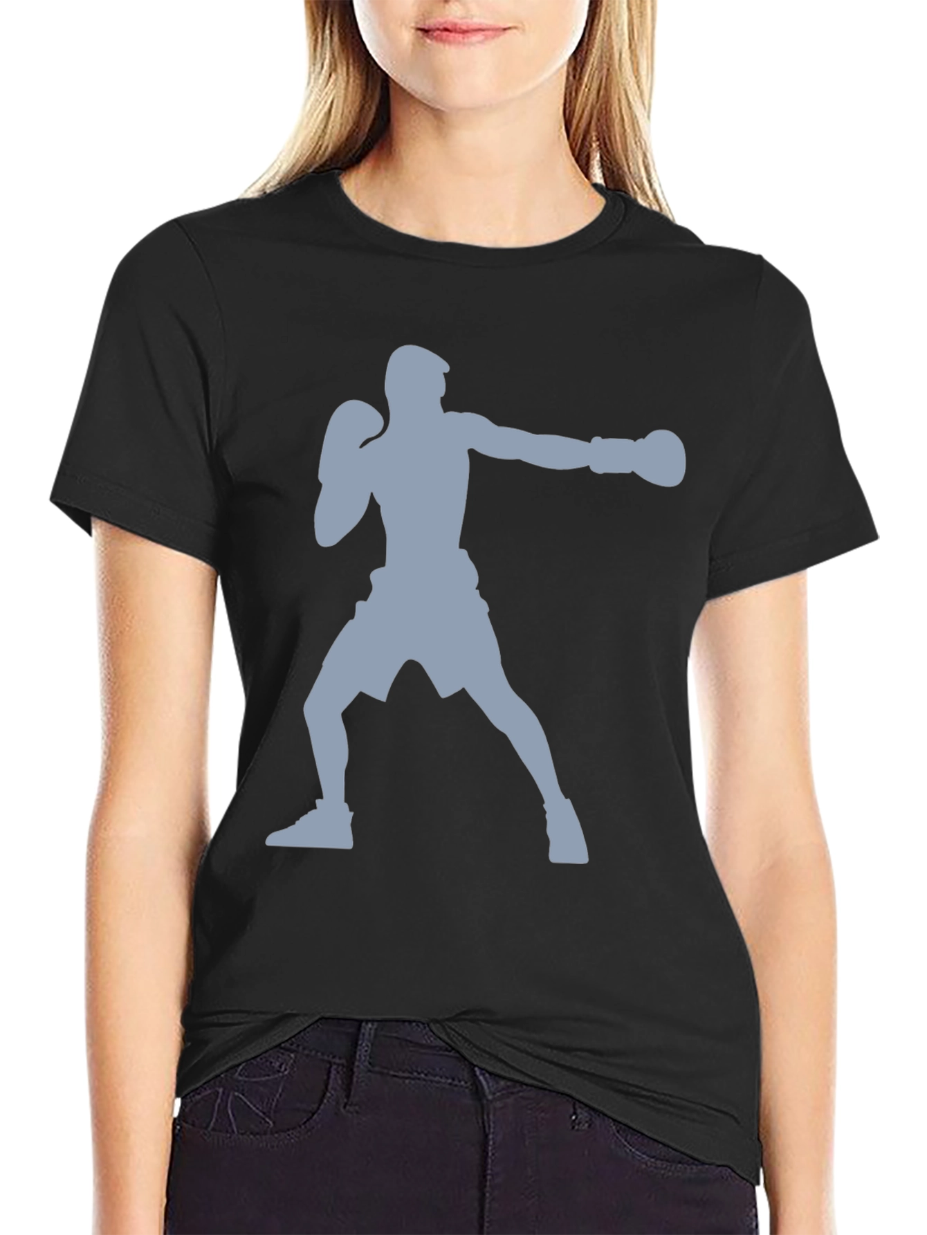 Boxing Silhouette Graphic T-Shirt - Sporty Tee