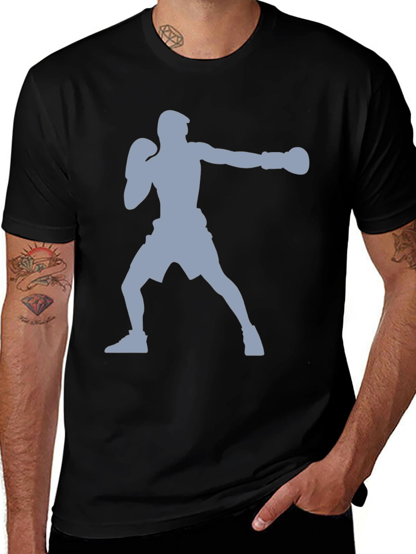 Boxing Silhouette Graphic T-Shirt - Sporty Tee