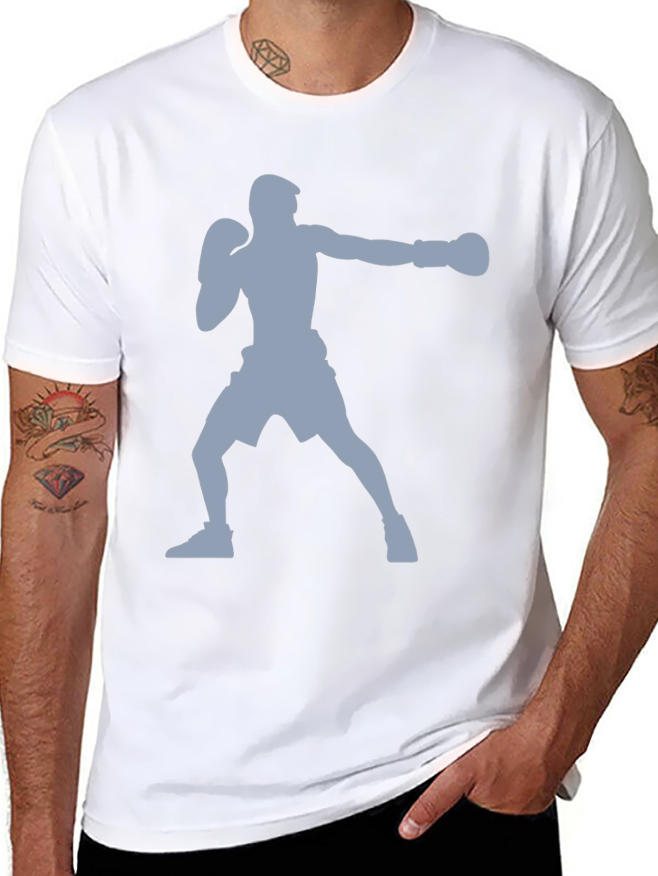 Boxing Silhouette Graphic T-Shirt - Sporty Tee