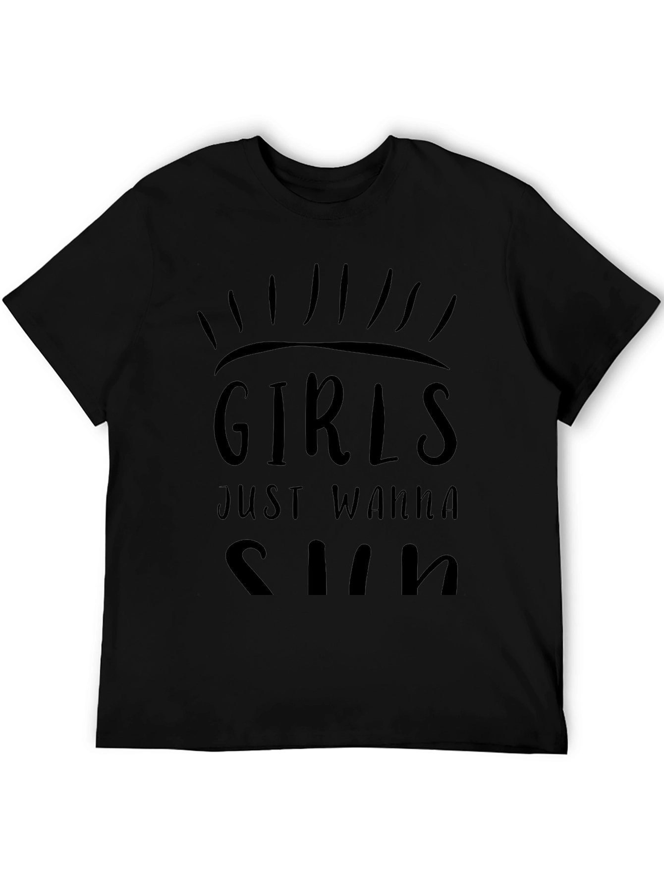 Girls Just Wanna Sun Graphic T-Shirt - Black
