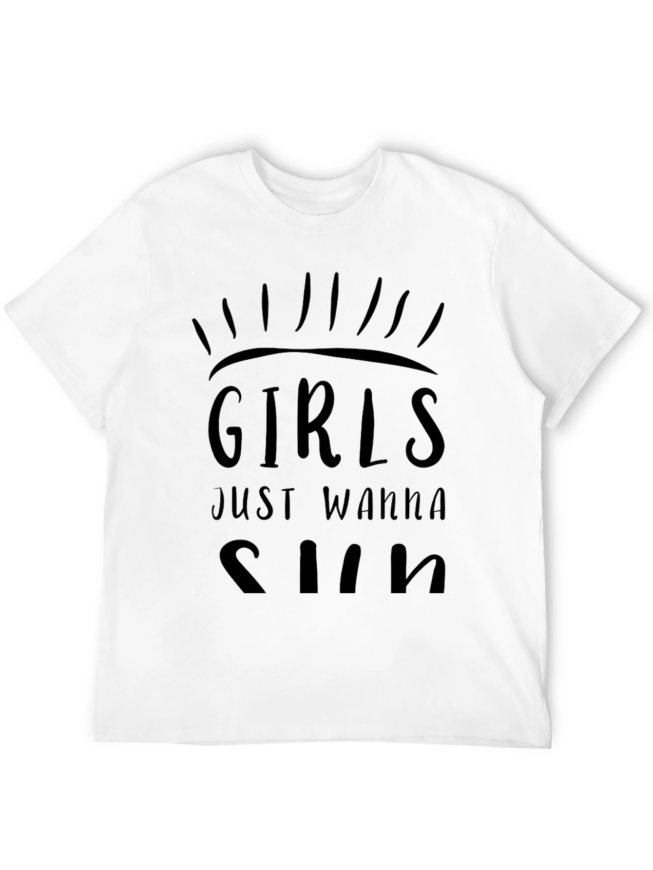 Girls Just Wanna Sun Graphic T-Shirt - Black