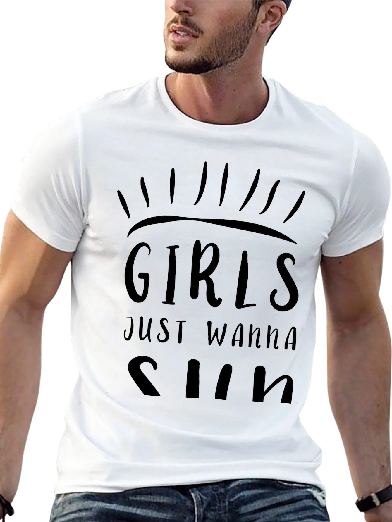 Girls Just Wanna Sun Graphic T-Shirt - Black