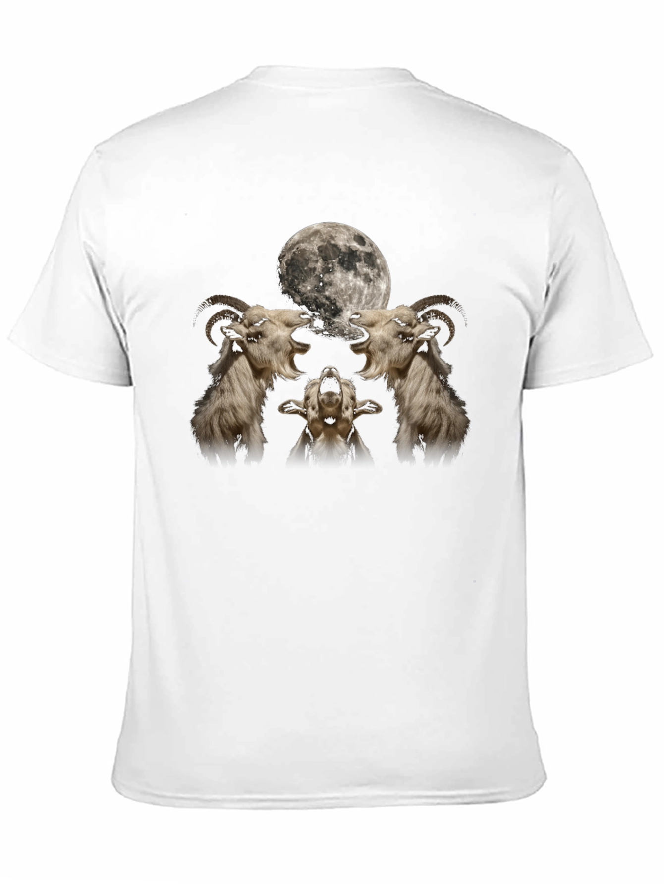 Goat Moon Howl T-Shirt - Black Graphic Tee