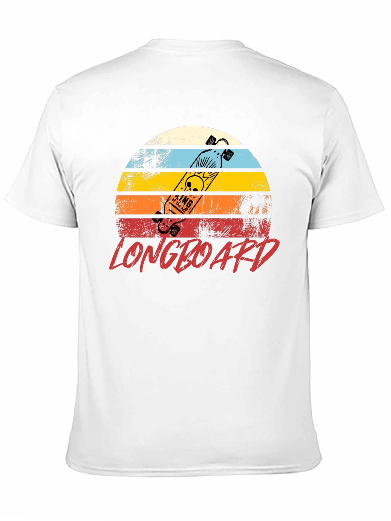 Retro Longboard Sunset Graphic T-Shirt
