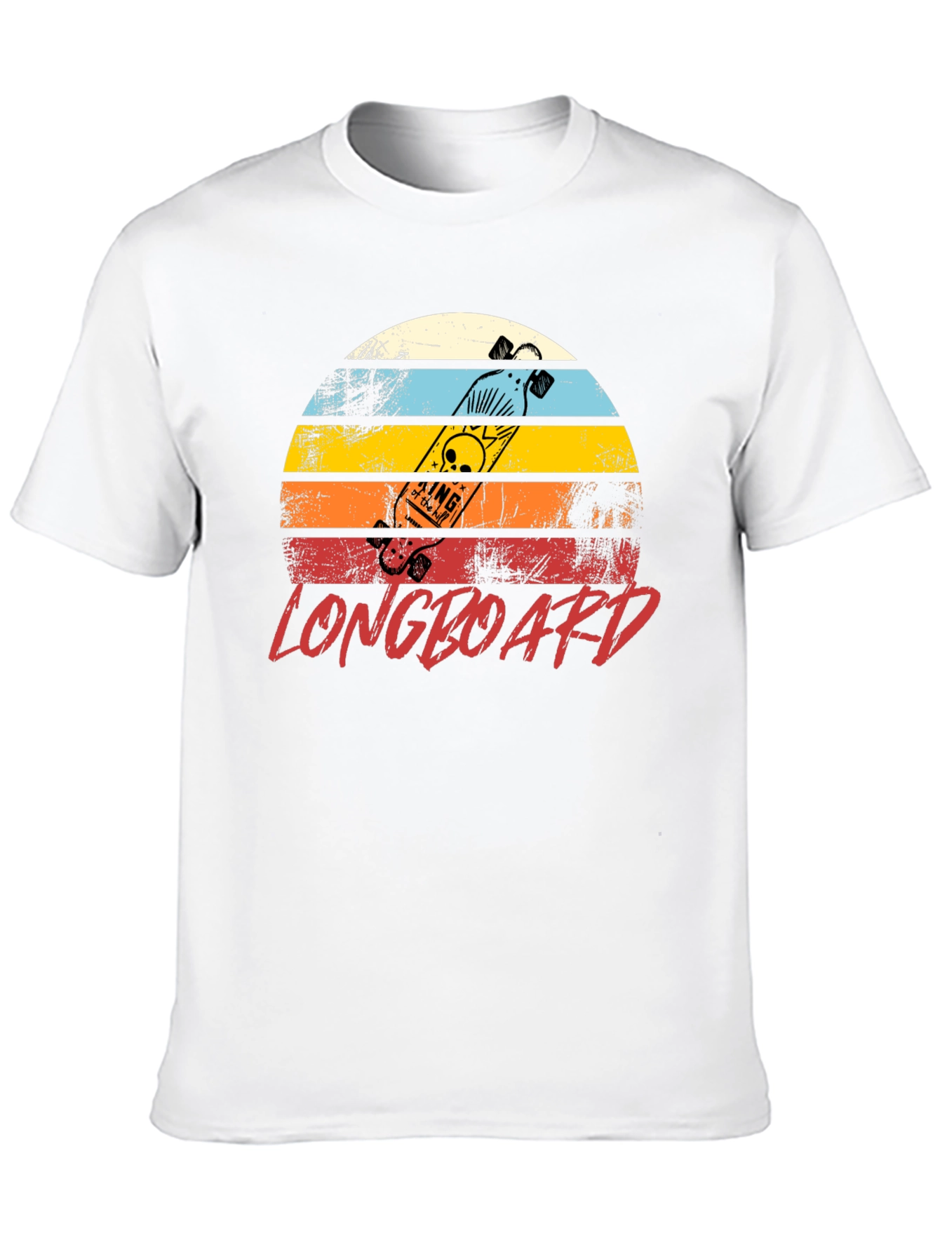 Retro Longboard Sunset Graphic T-Shirt