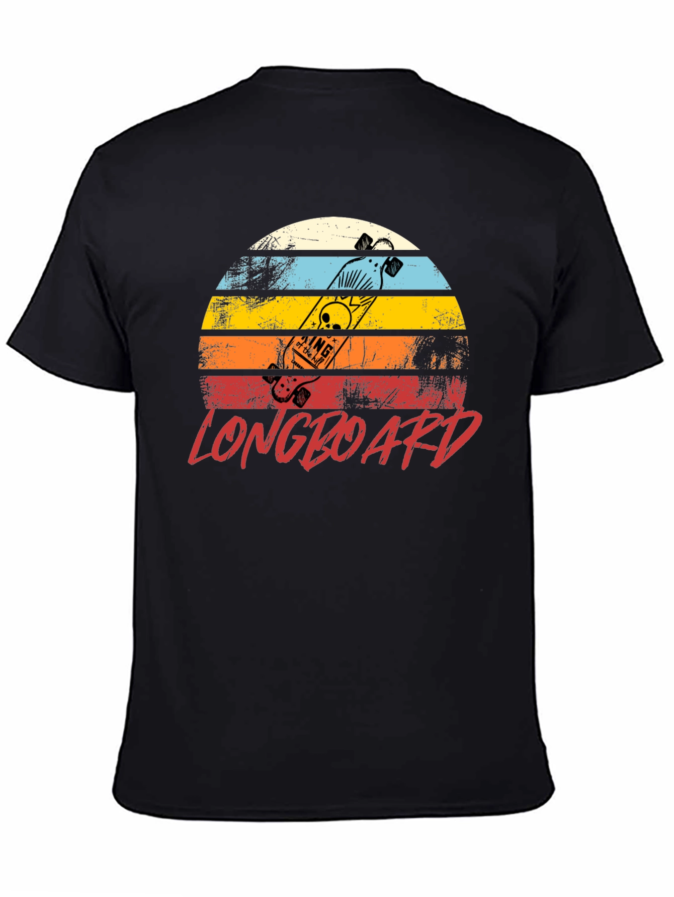 Retro Longboard Sunset Graphic T-Shirt