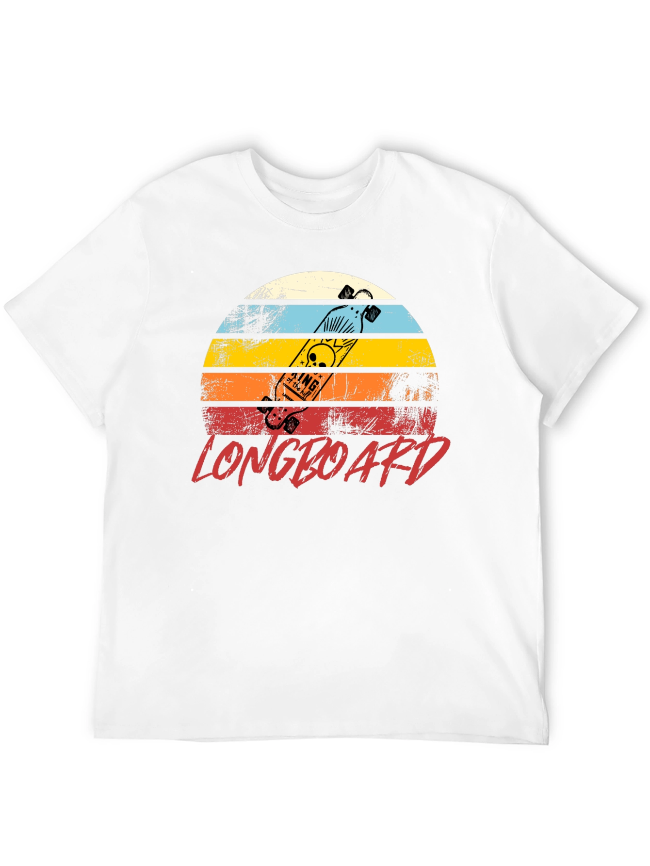 Retro Longboard Sunset Graphic T-Shirt