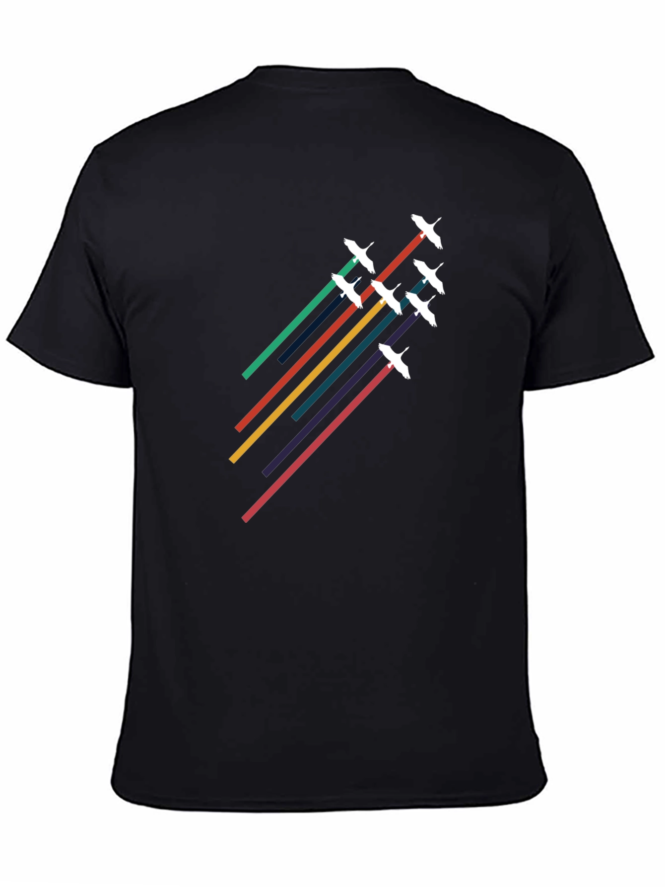 Stylish Bird Graphic Black T-Shirt