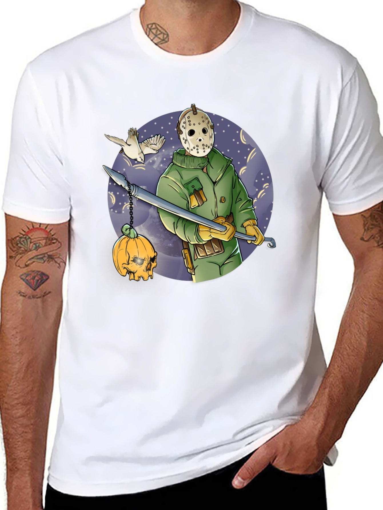 Spooky Hockey Mask Graphic Tee