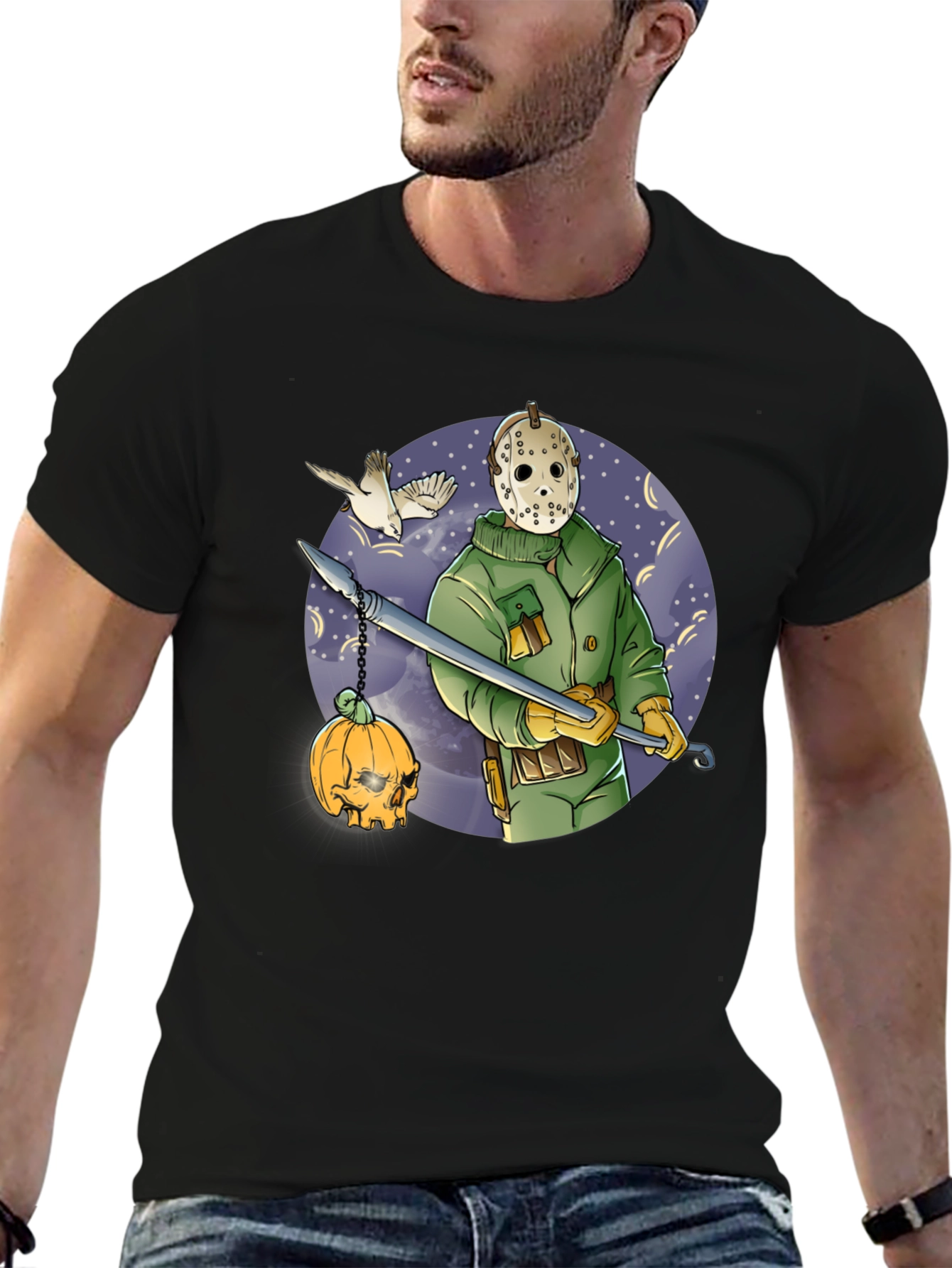 Spooky Hockey Mask Graphic Tee