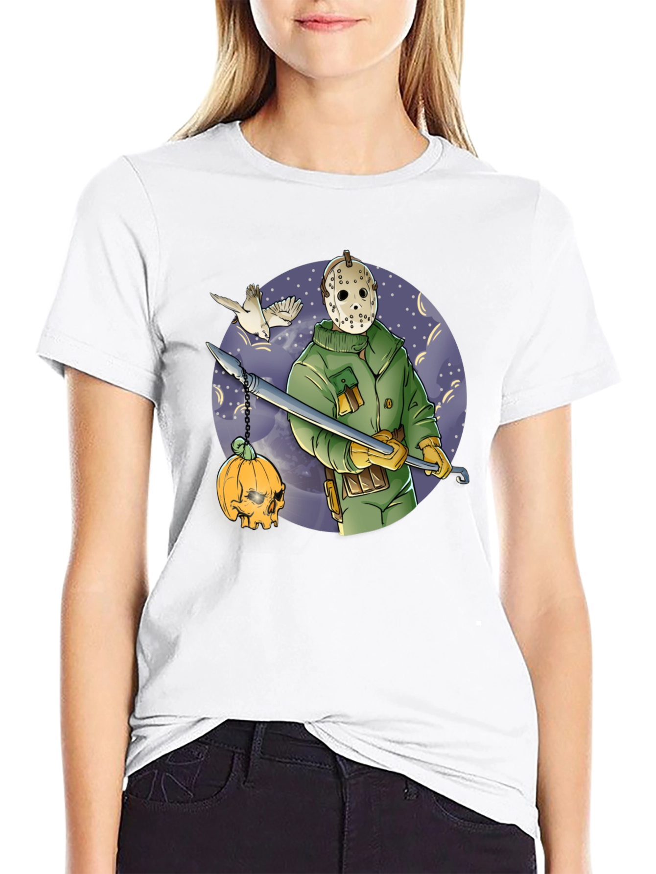 Spooky Hockey Mask Graphic Tee