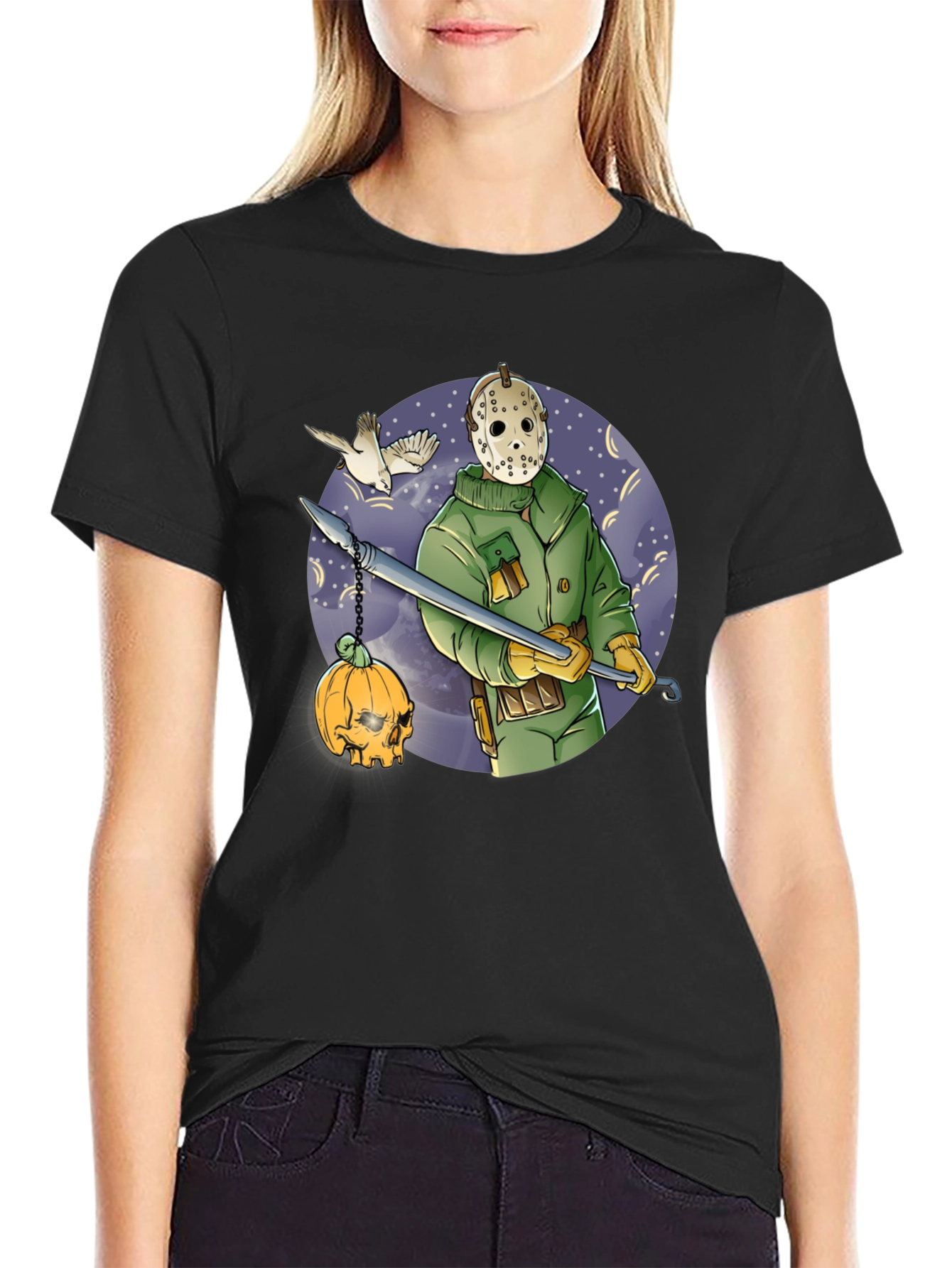 Spooky Hockey Mask Graphic Tee