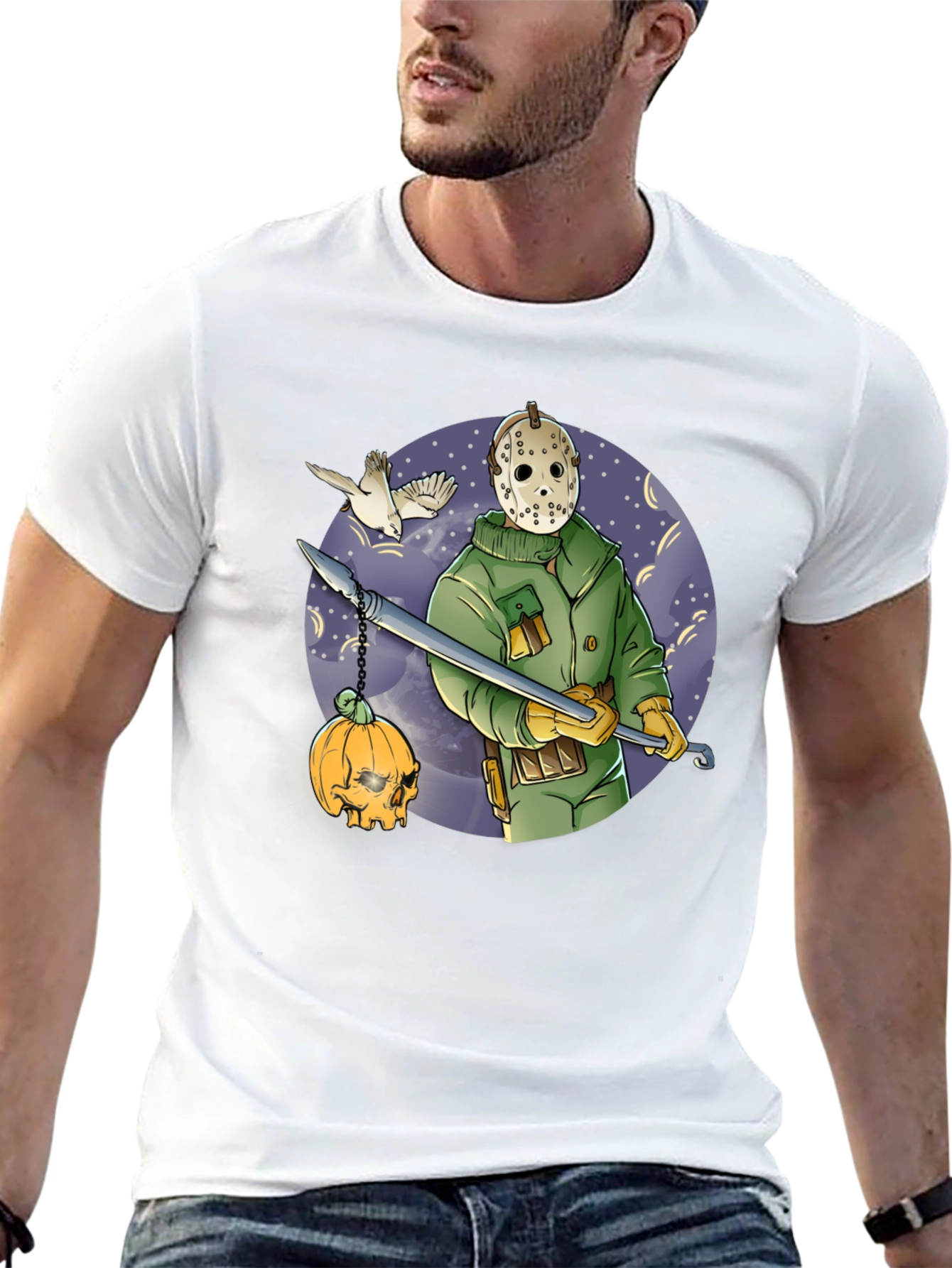 Spooky Hockey Mask Graphic Tee