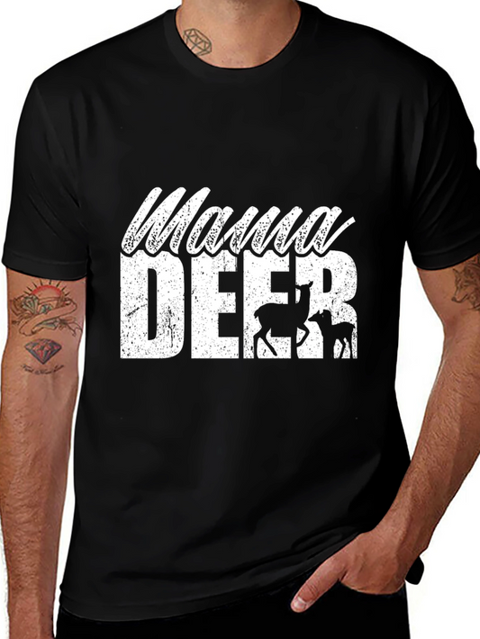 Mama Deer Graphic Tee - Unisex Black T-Shirt