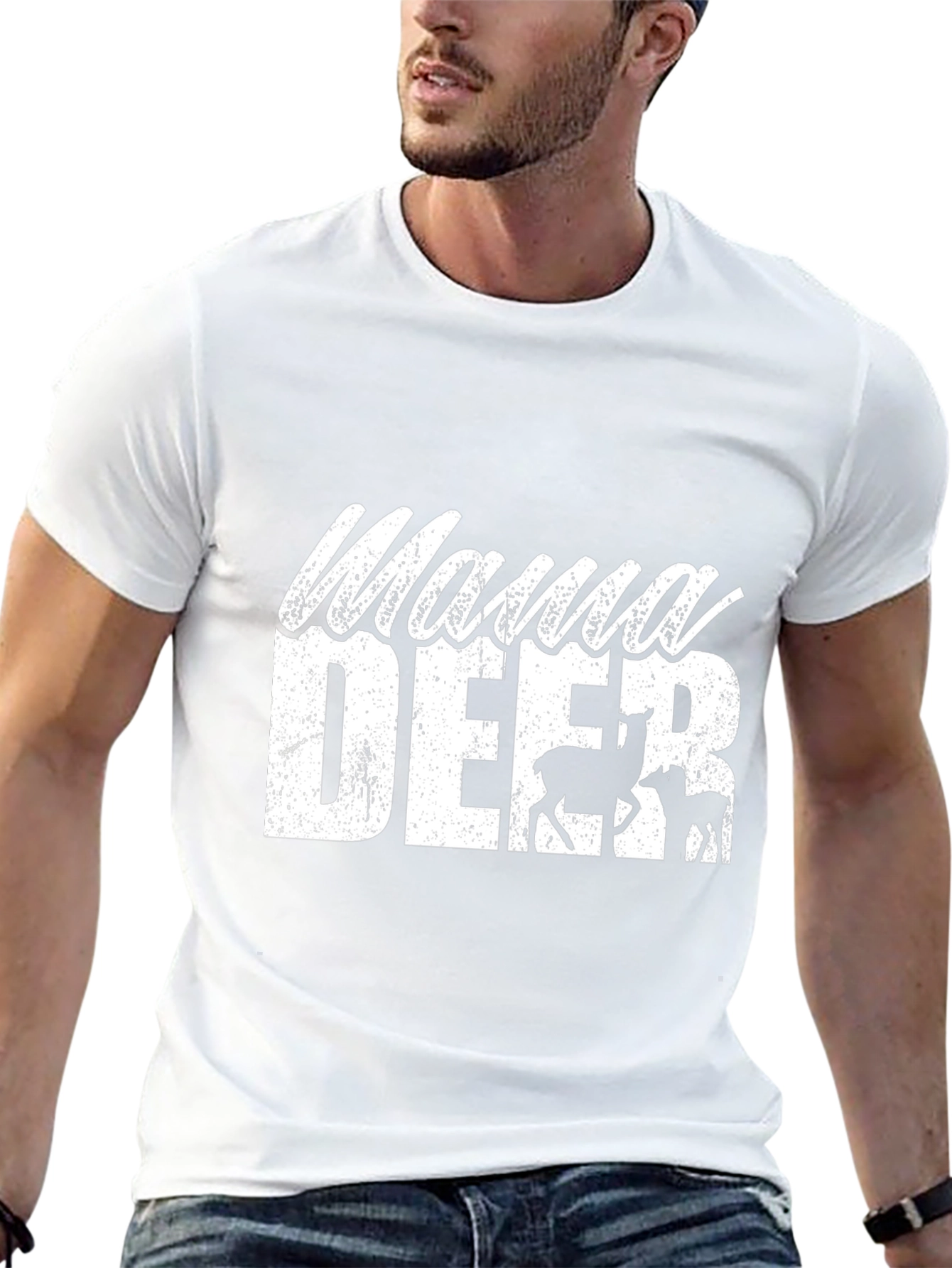 Mama Deer Graphic Tee - Unisex Black T-Shirt