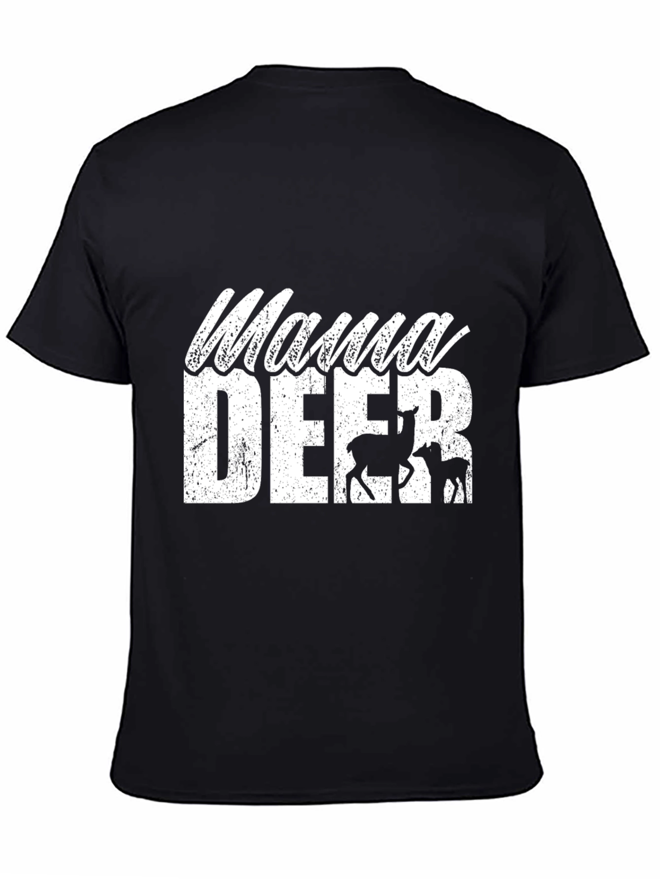 Mama Deer Graphic Tee - Unisex Black T-Shirt
