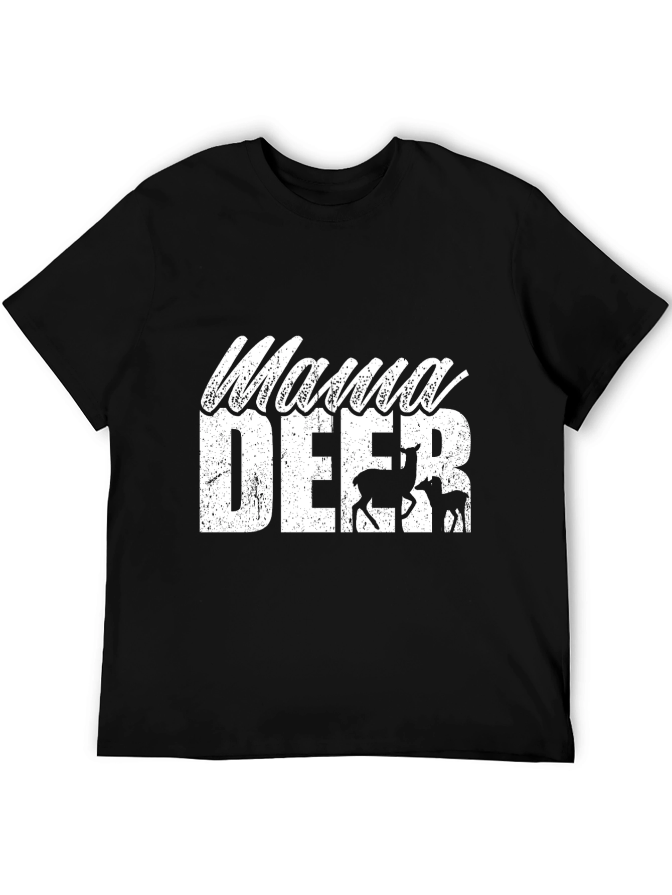 Mama Deer Graphic Tee - Unisex Black T-Shirt