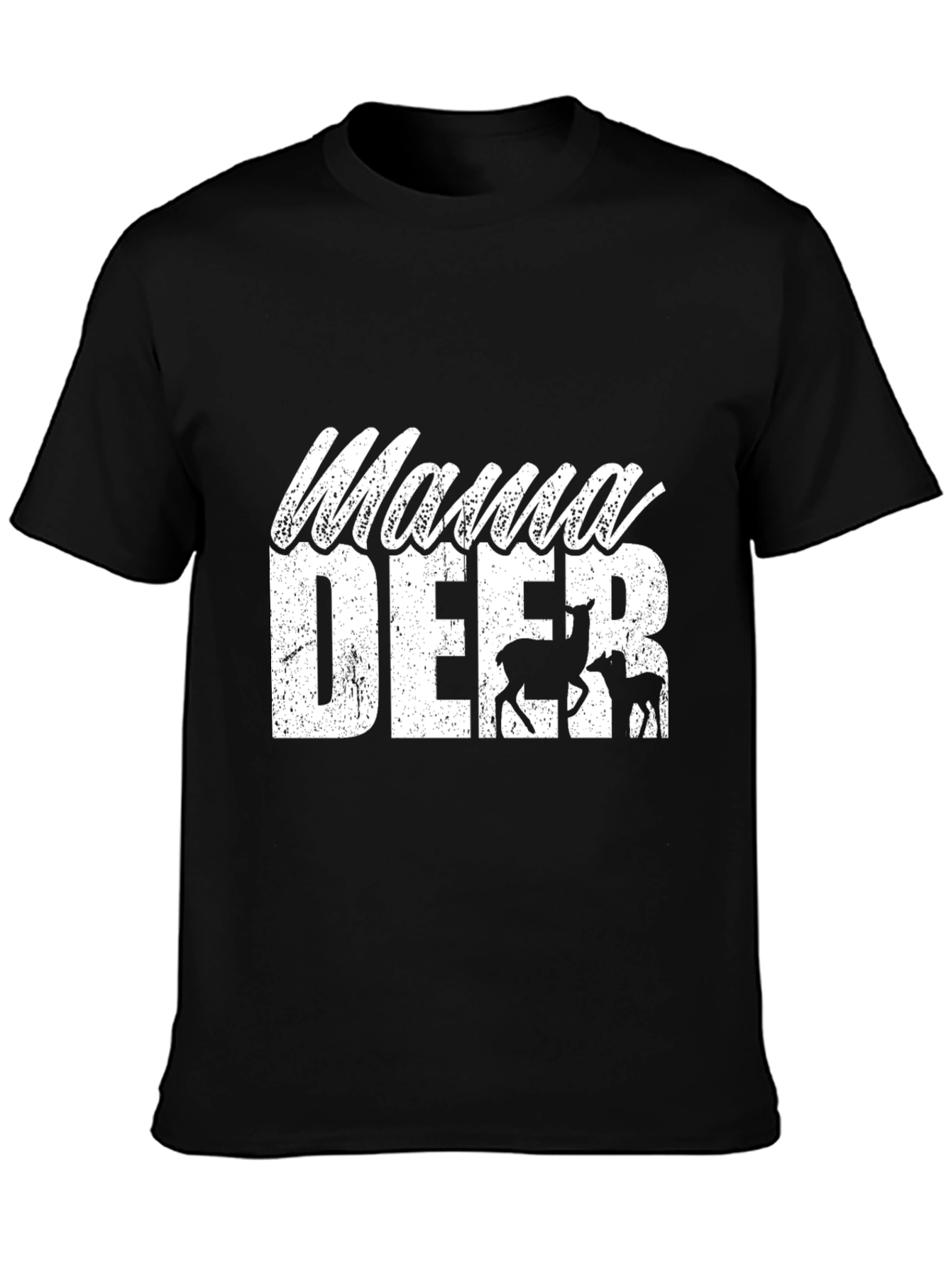 Mama Deer Graphic Tee - Unisex Black T-Shirt