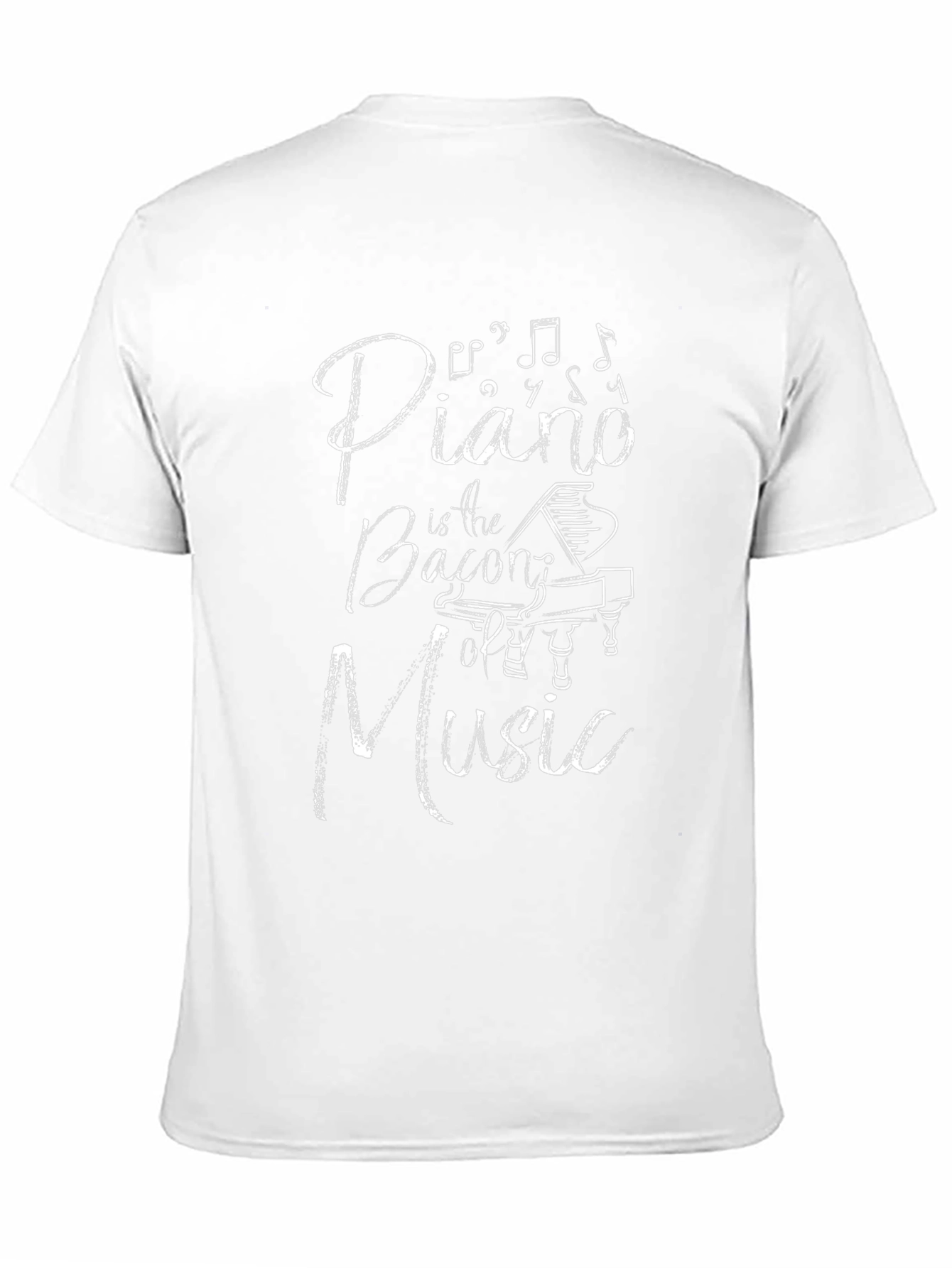 Piano is the Bacon of Music Black T-Shirt