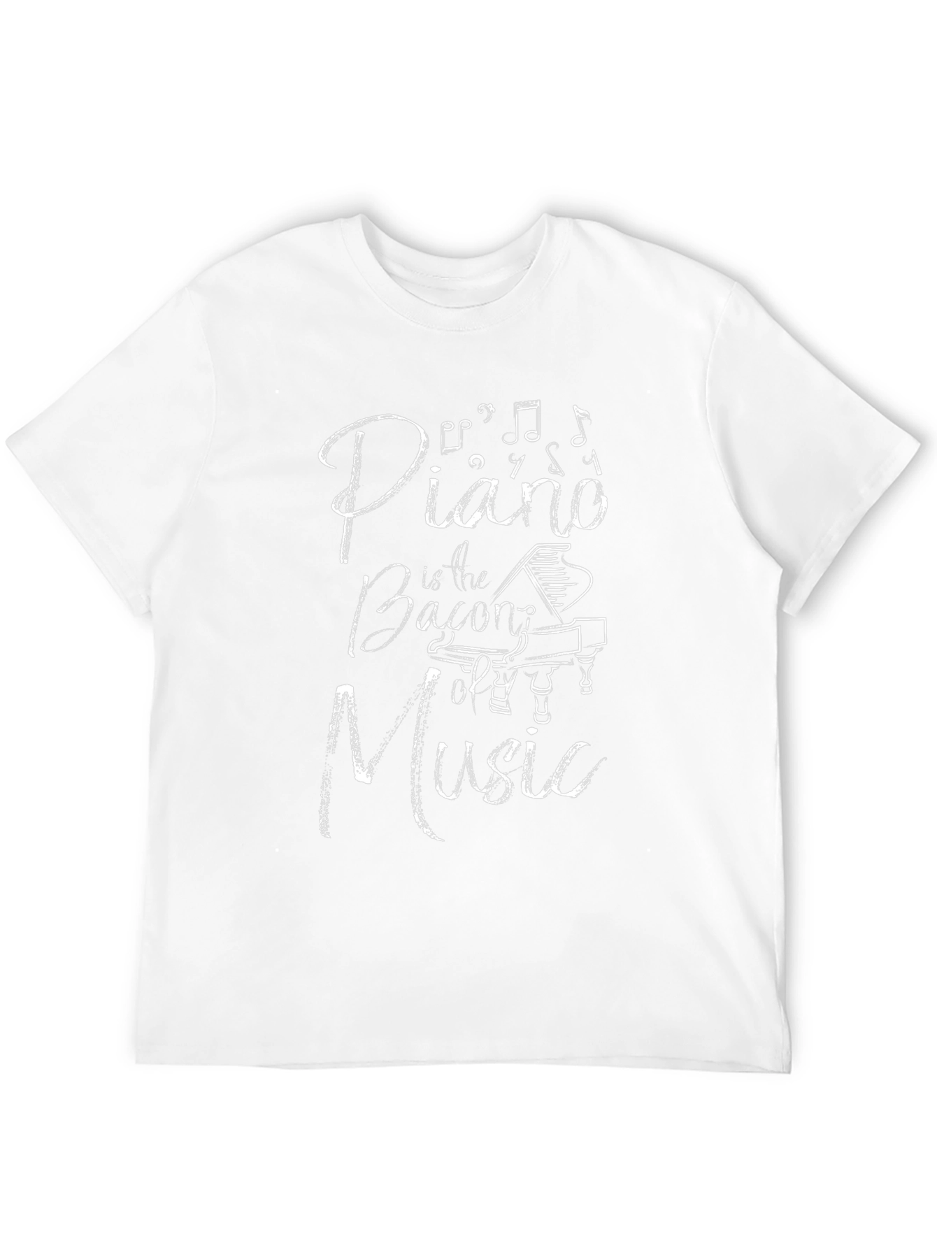 Piano is the Bacon of Music Black T-Shirt