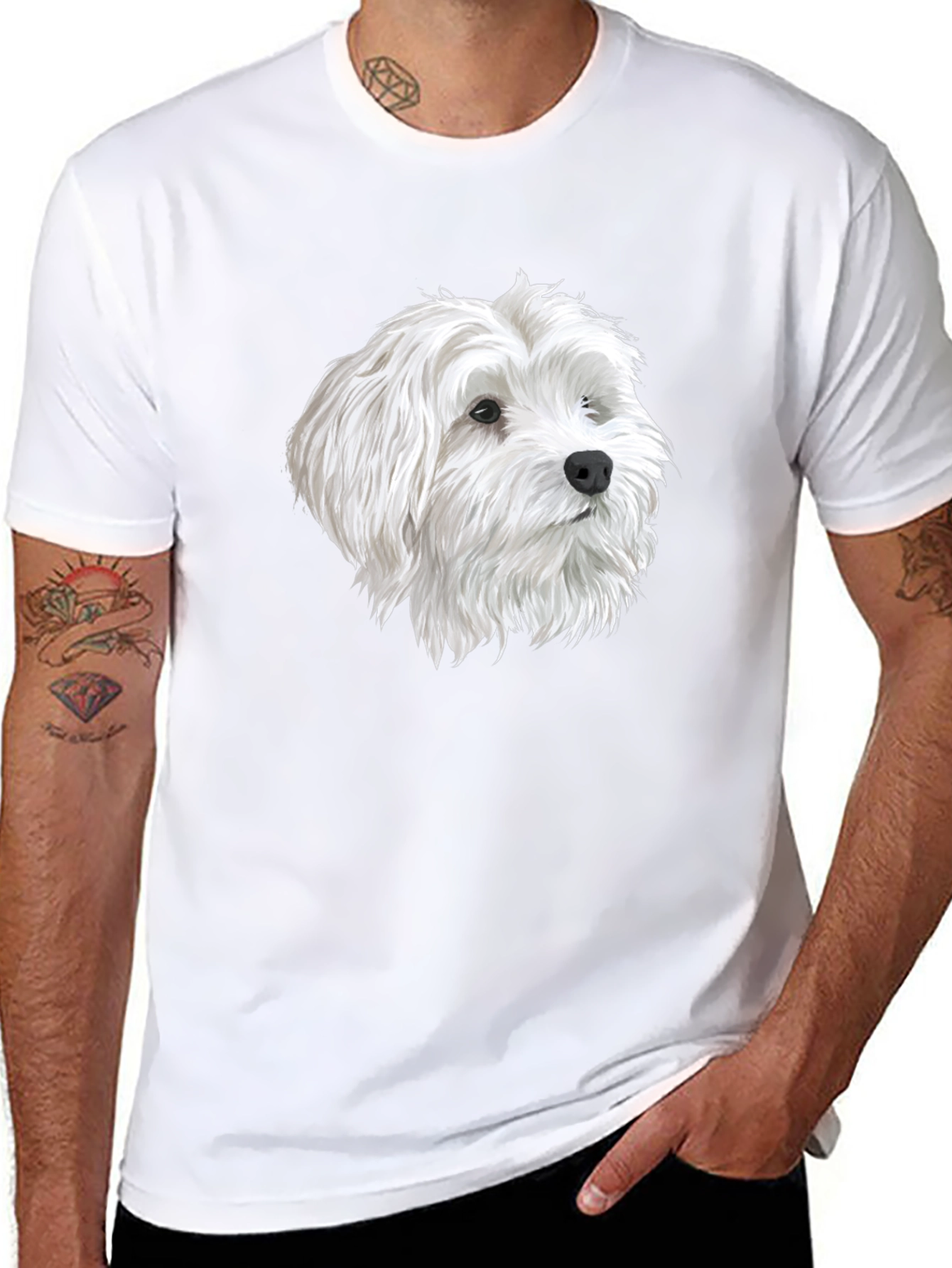 Dog Head Graphic Black T-Shirt