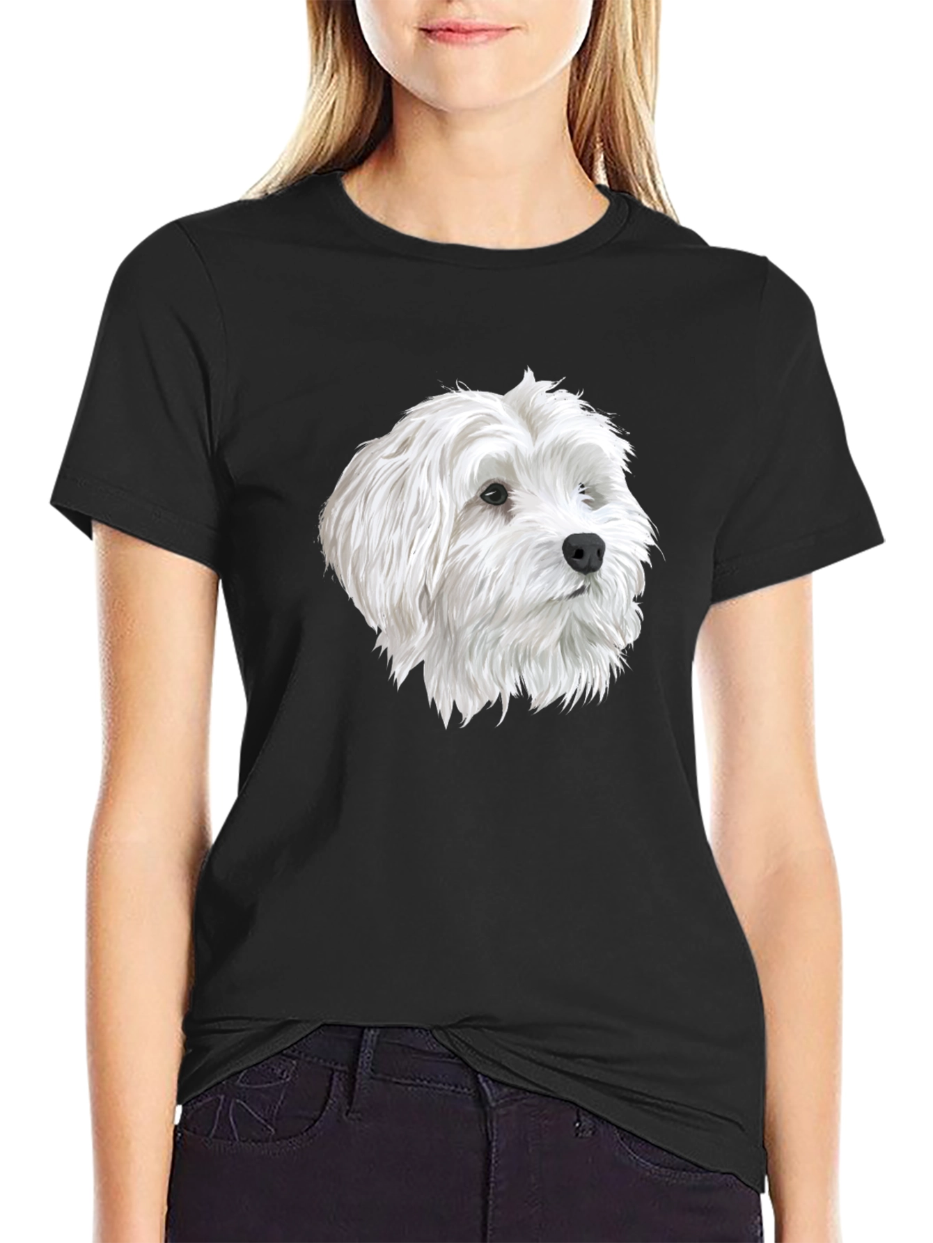 Dog Head Graphic Black T-Shirt