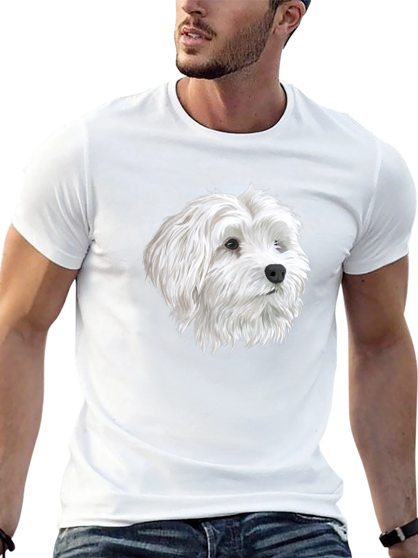 Dog Head Graphic Black T-Shirt