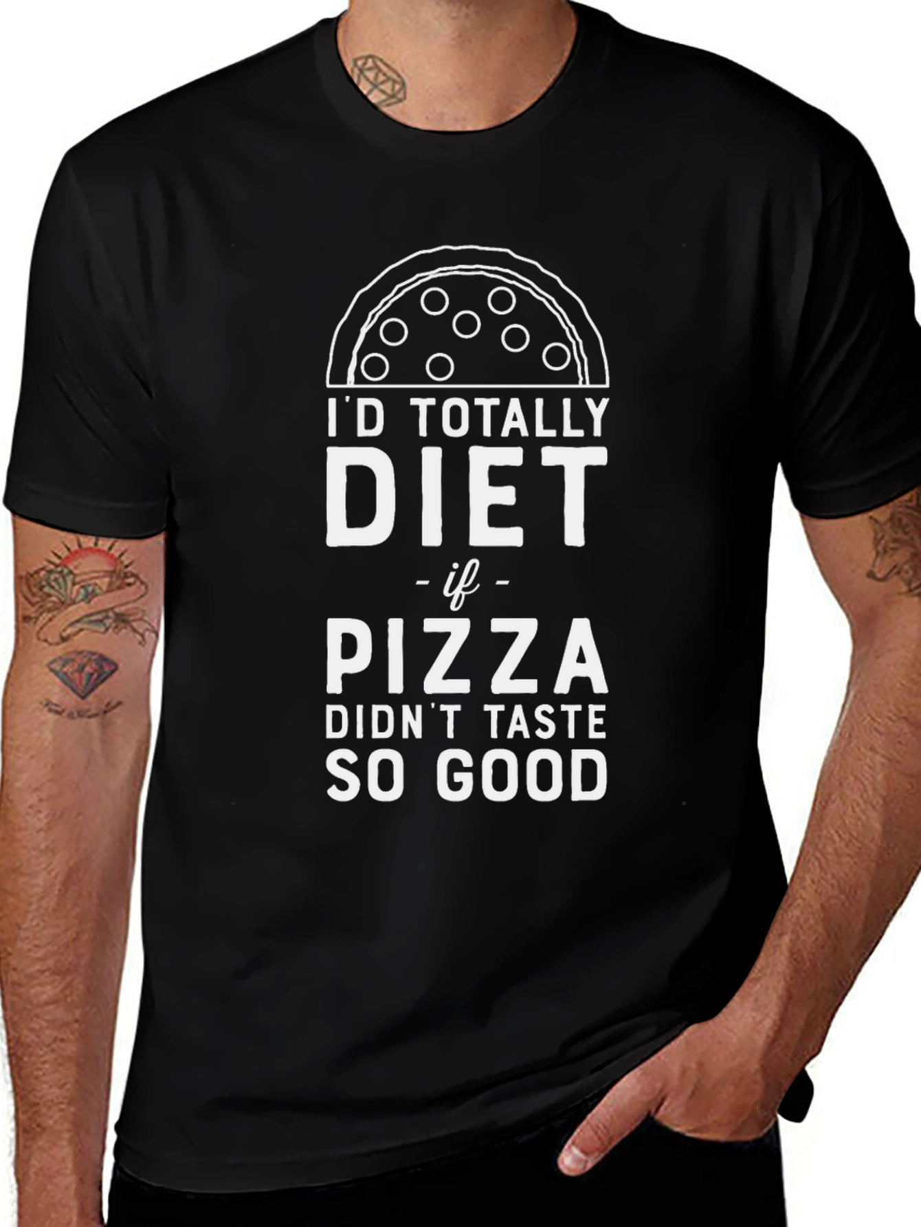 Funny Pizza Diet T-Shirt - Id Totally Diet If...