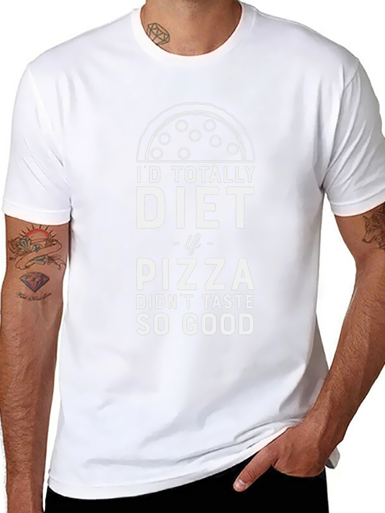 Funny Pizza Diet T-Shirt - Id Totally Diet If...
