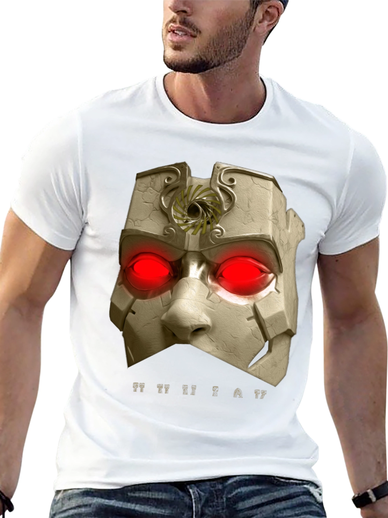 Mystic Mask Graphic Tee - Unique Art Shirt
